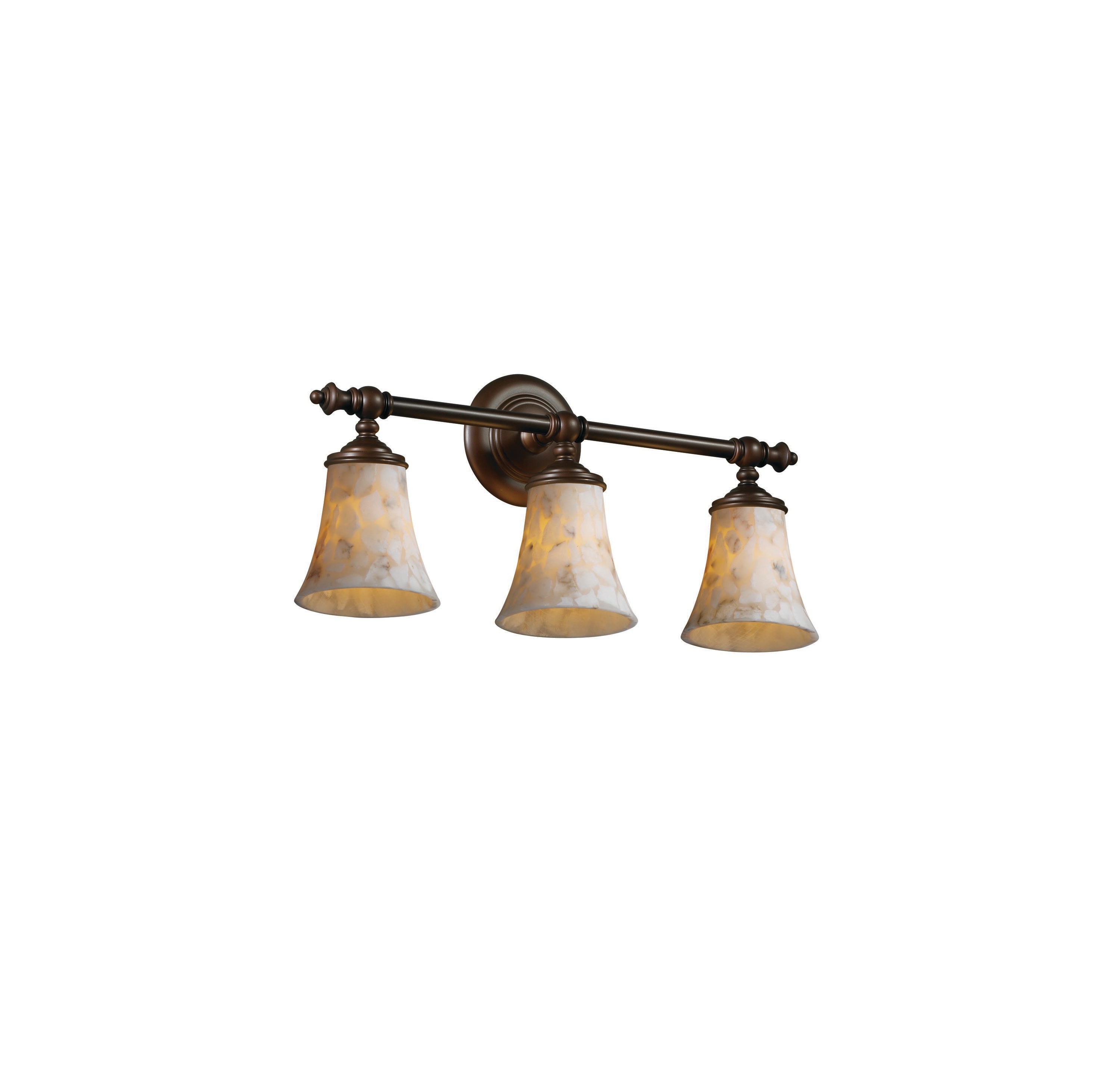 Justice Design Group ALR-8523-20-DBRZ Alabaster Rocks 22.75-in 3-Light Dark Bronze Transitional Vanity Light