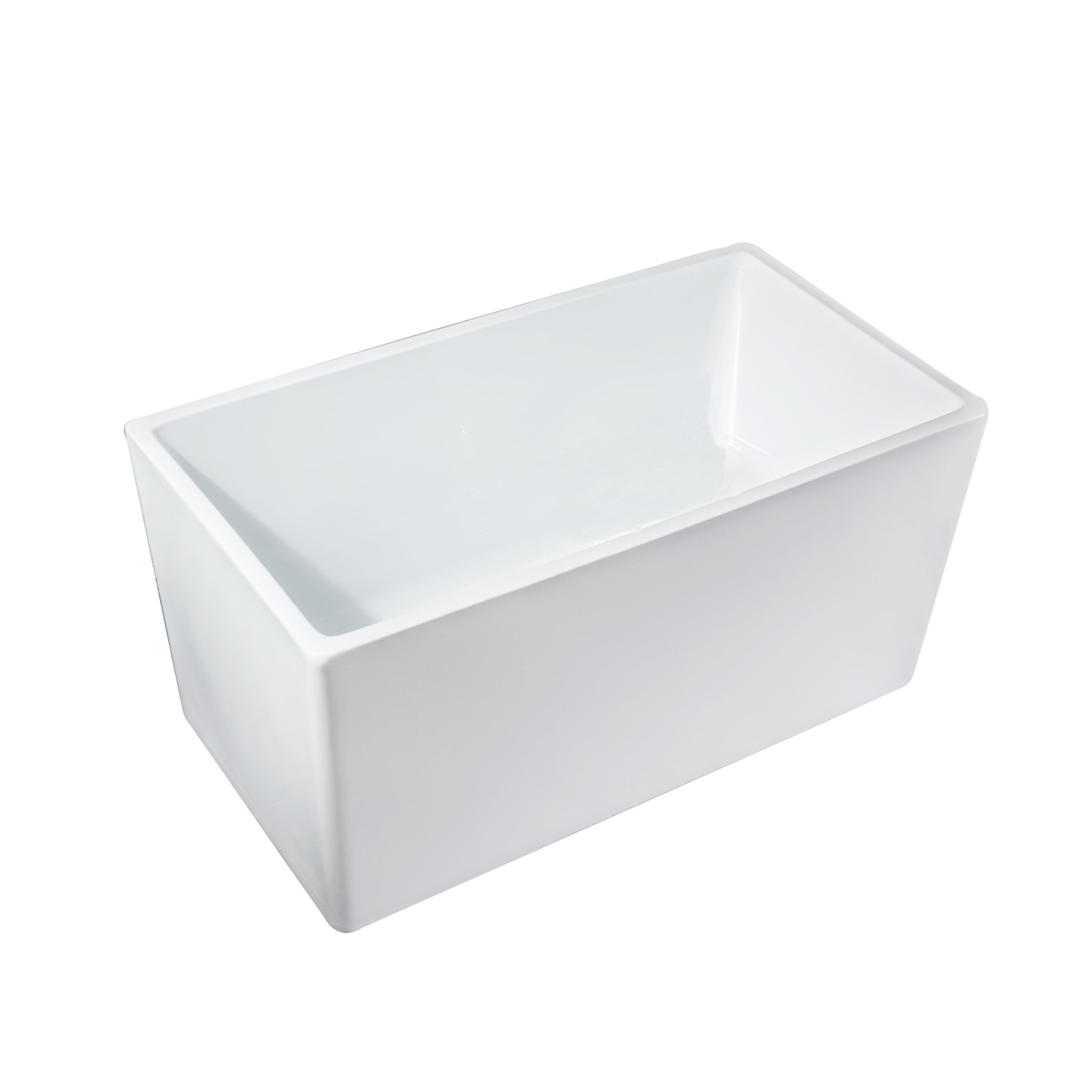 Maincraft 27.5-in x 47-in White Acrylic Freestanding Soaking Bathtub ...