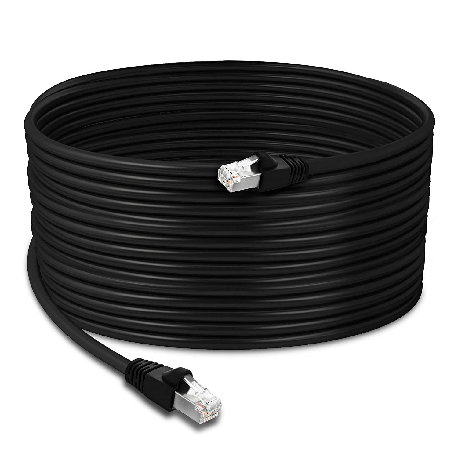 Ethernet Cable 300 ft CAT6 High Speed Internet Network LAN Cable Cord Black Outdoor Waterproof 