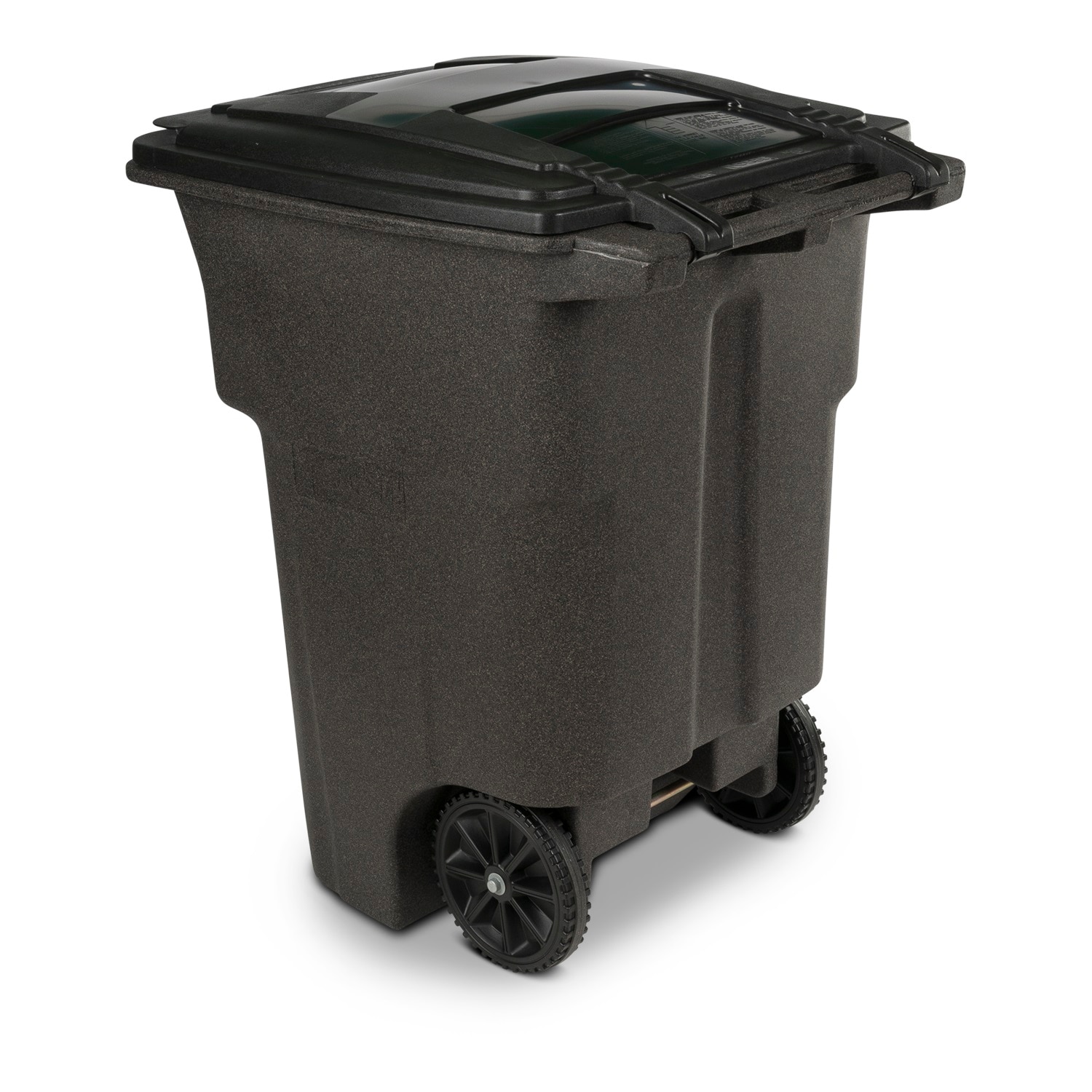 Toter 96-Gallon Brownstone Plastic Wheeled Trash Can with Lid at Lowes.com