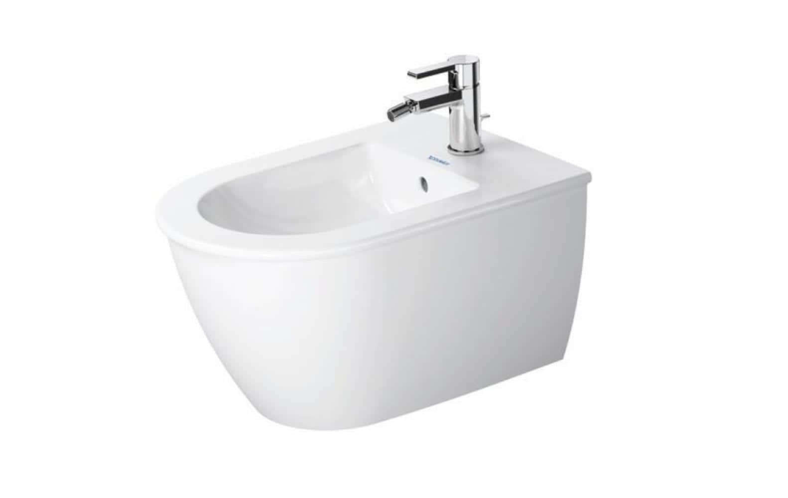 Duravit 2249150000 Darling New Wall Mounted Elongated Bidet Freestanding Bidet with Concealed Trapway and Overflow Included