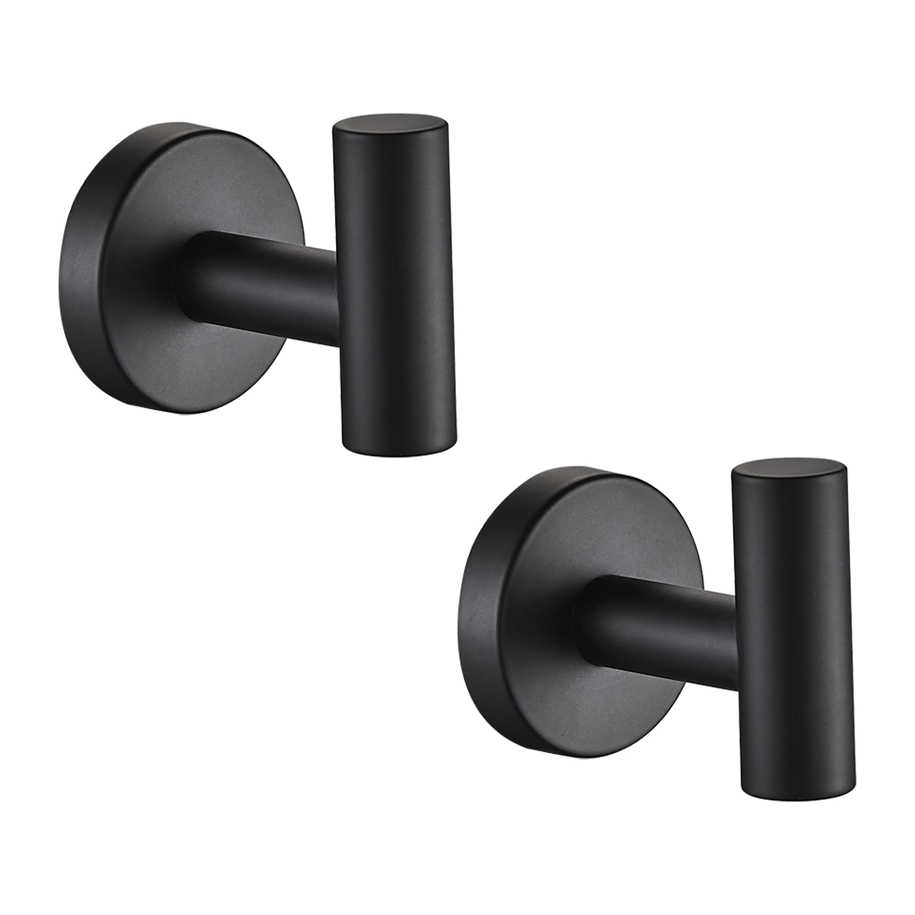 FORIOUS Matte Black Double-Hook Wall Mount Towel Hook in the Towel Hooks  department at