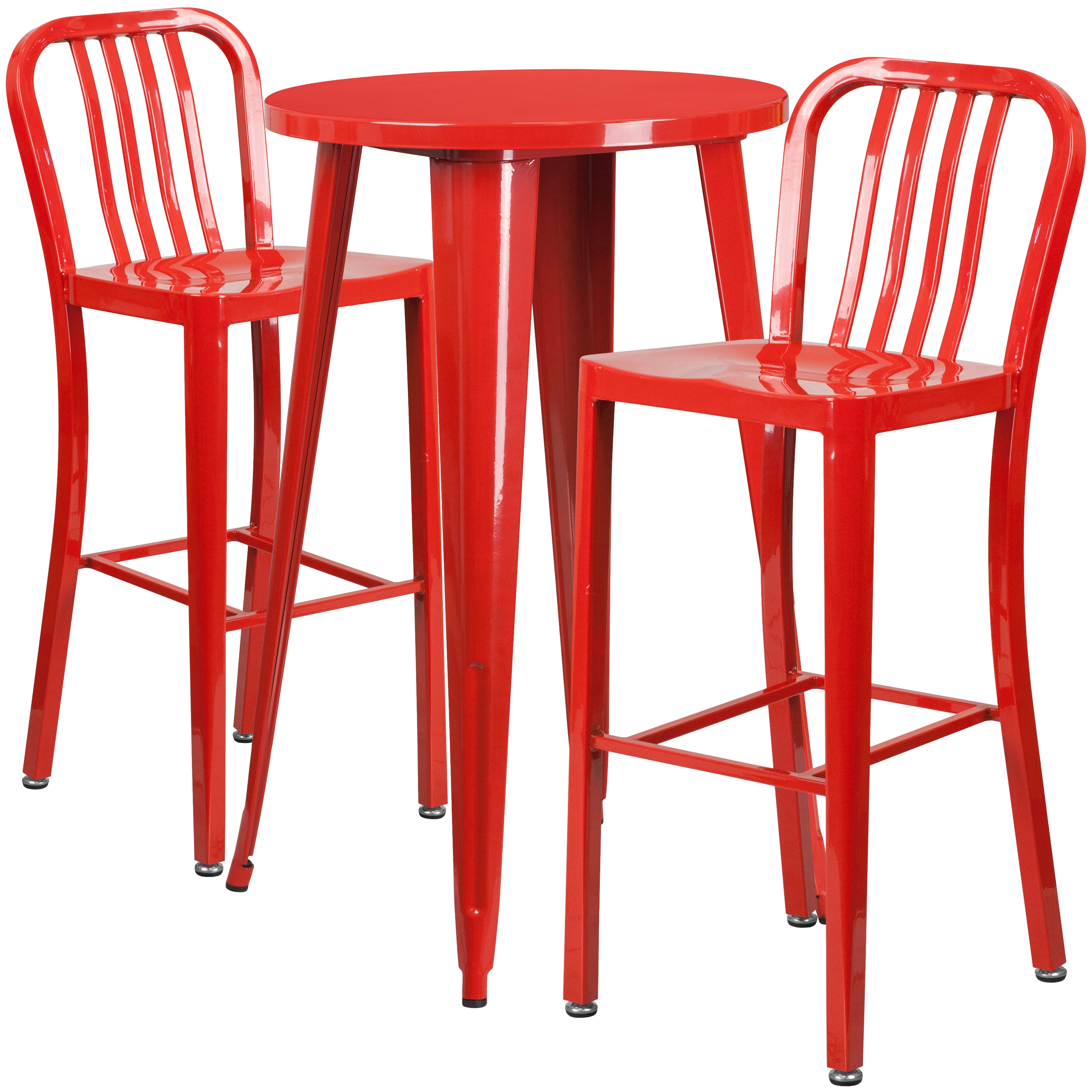 Flash Furniture 889142081401 Red Contemporary/Modern Dining Room Set with Round Table (Seats 2)
