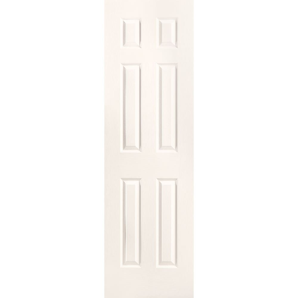 Masonite 1316596 Traditional 24-in x 80-in Snowstorm 6-panel Textured Hollow core Prefinished Molded composite Slab Door