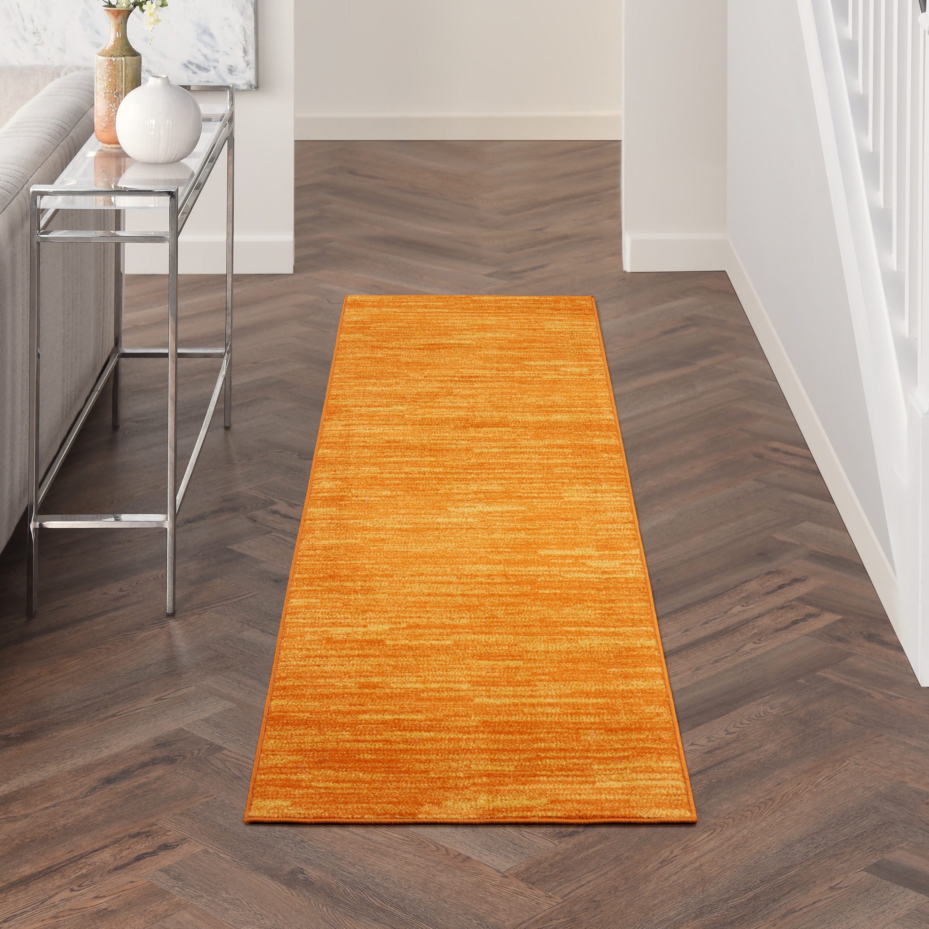 Nourison Home 099446074324 Essentials 2 x 14 (ft) Loomed Polypropylene Sunburst Rectangular Indoor/Outdoor Solid Runner rug
