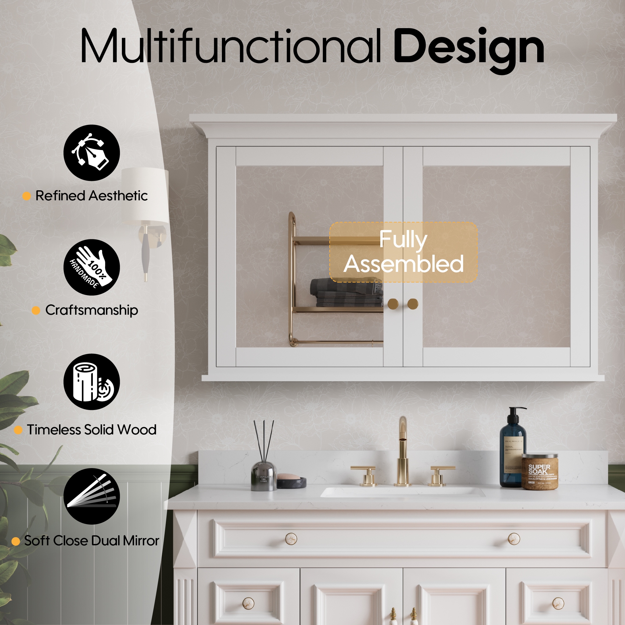 CALVON WMBFL36G Bathroom-Medicine-Cabinets - View #3