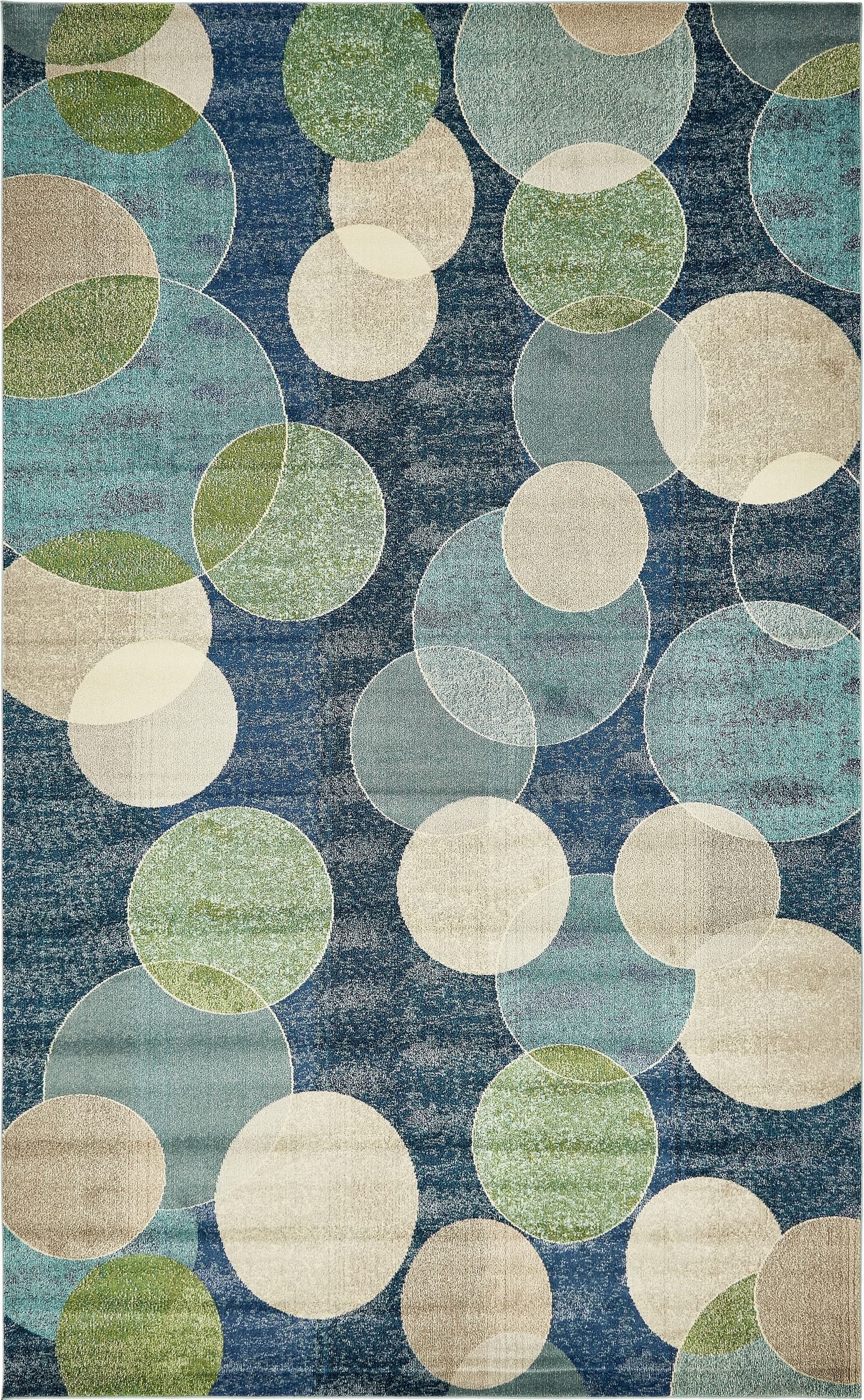 Unique Loom 3139830 Seaside Chromatic 11 x 16 (ft) Loomed Polypropylene Navy Blue/Beige Rectangular Indoor Geometric Coastal Area rug