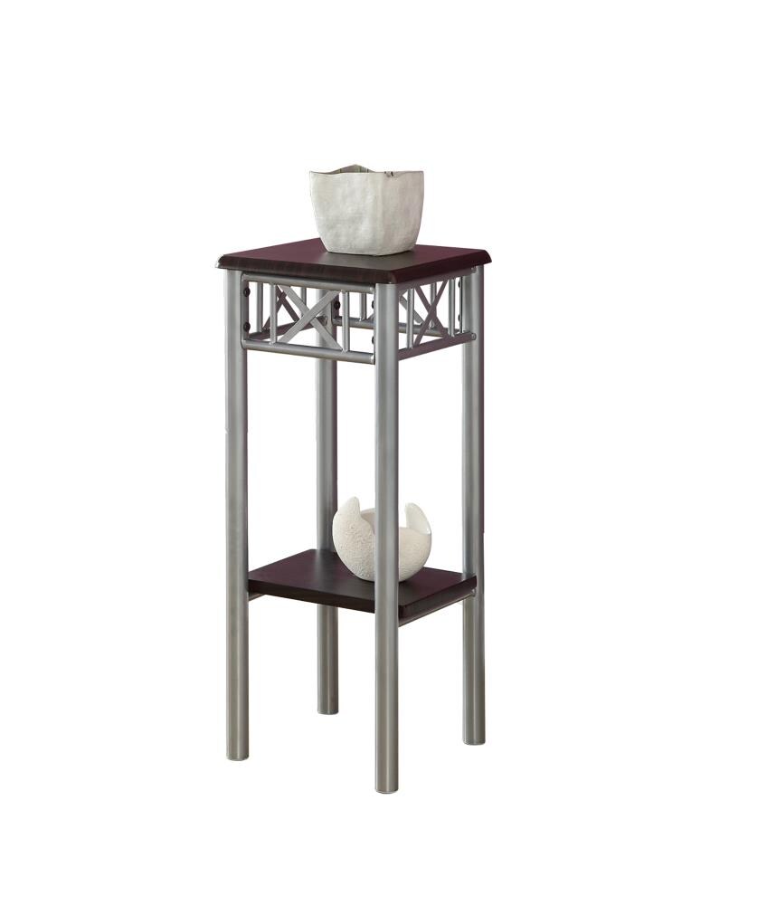 Monarch Specialties I 3074 28-in H x 12-in W Cappuccino Square Wood Plant Stand