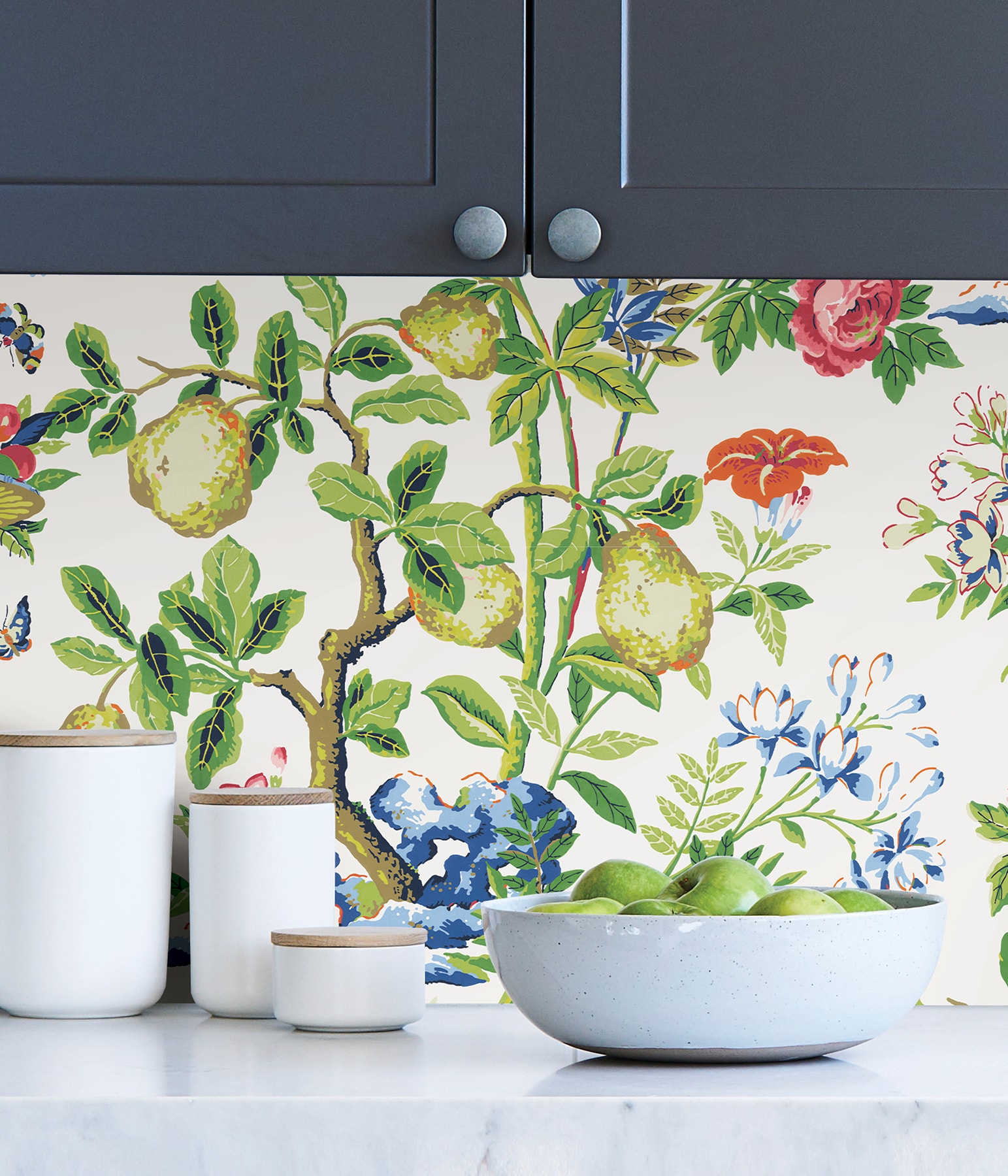 Bloom Shantung Garden Multicolor Self-Adhesive Vinyl Wallpaper