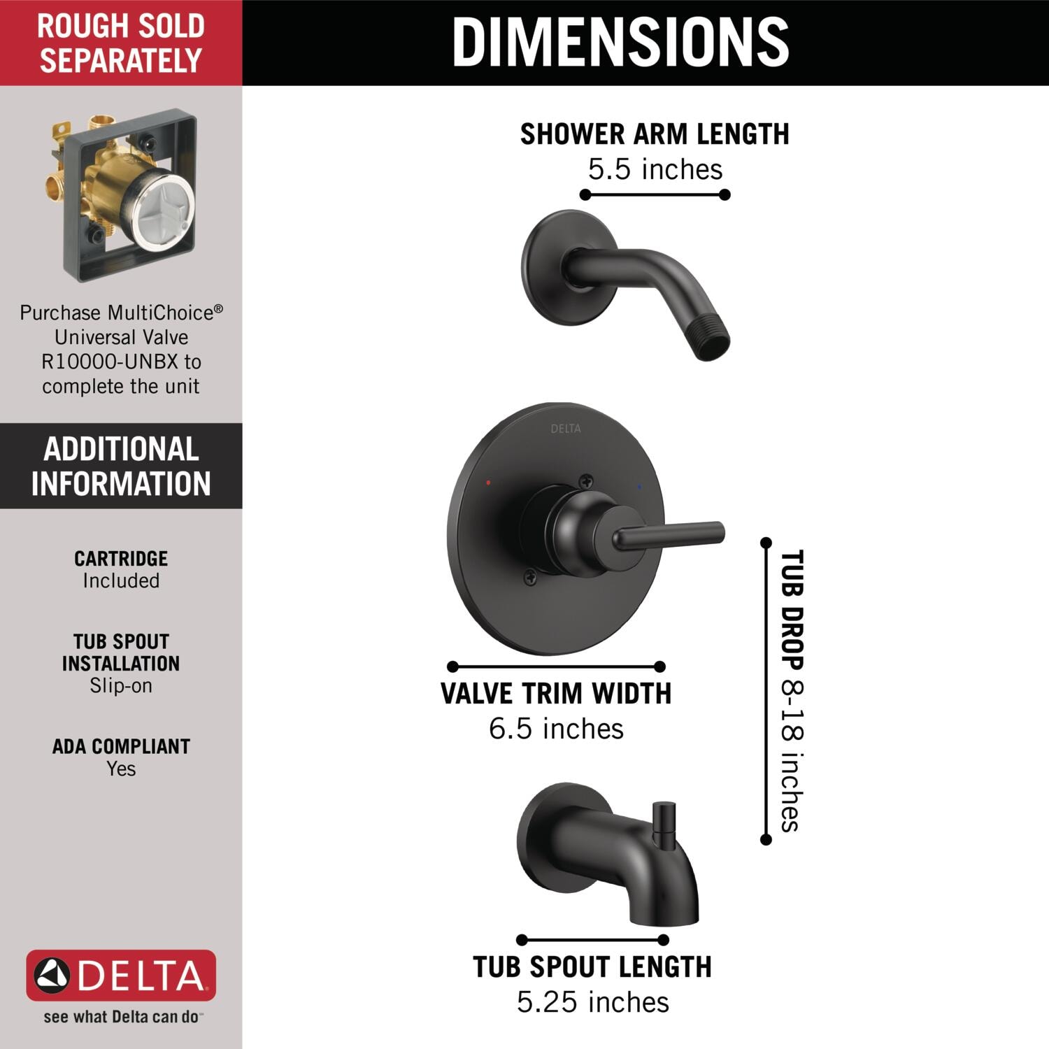 Delta T14459-BLLHD Tub-Shower-Faucets - View #3