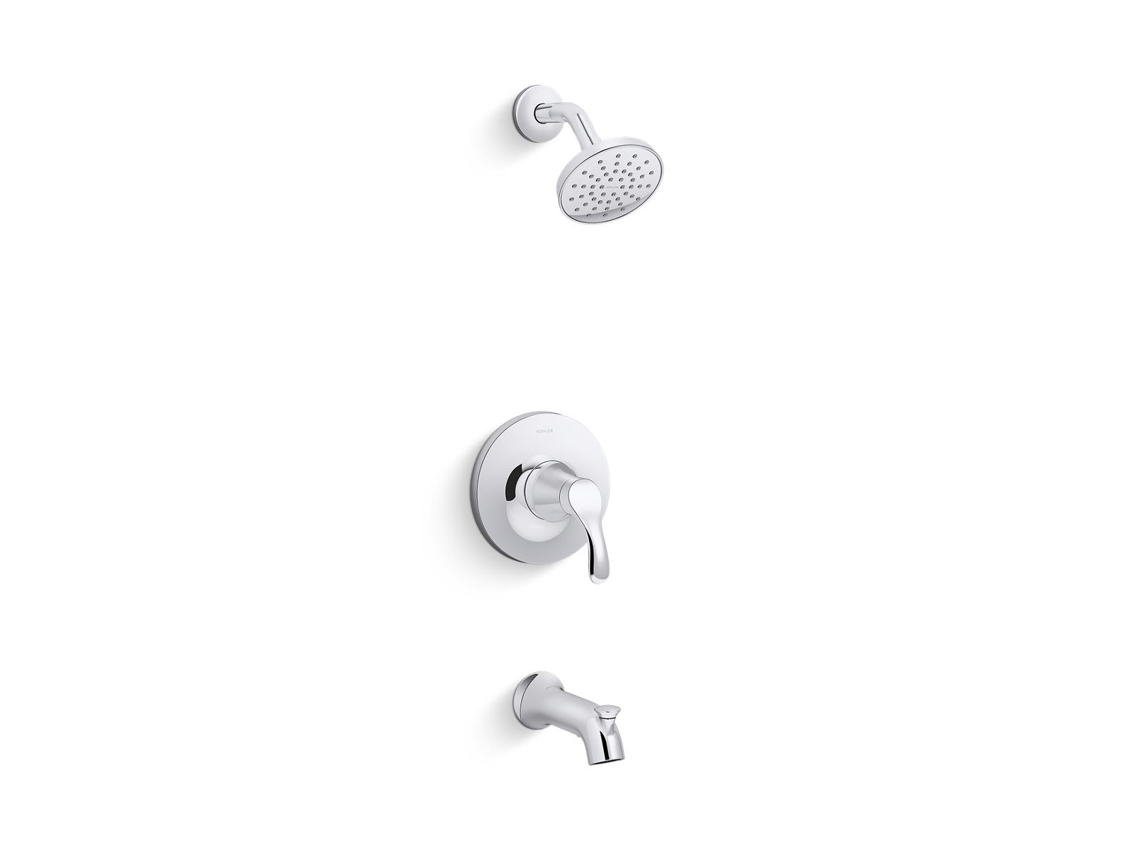 KOHLER TS27391-4G-CP Simplice 1.75 GPM 1-Handle Rite-Temp Tub and Shower Trim Kit in Polished Chrome (Valve Not Included)