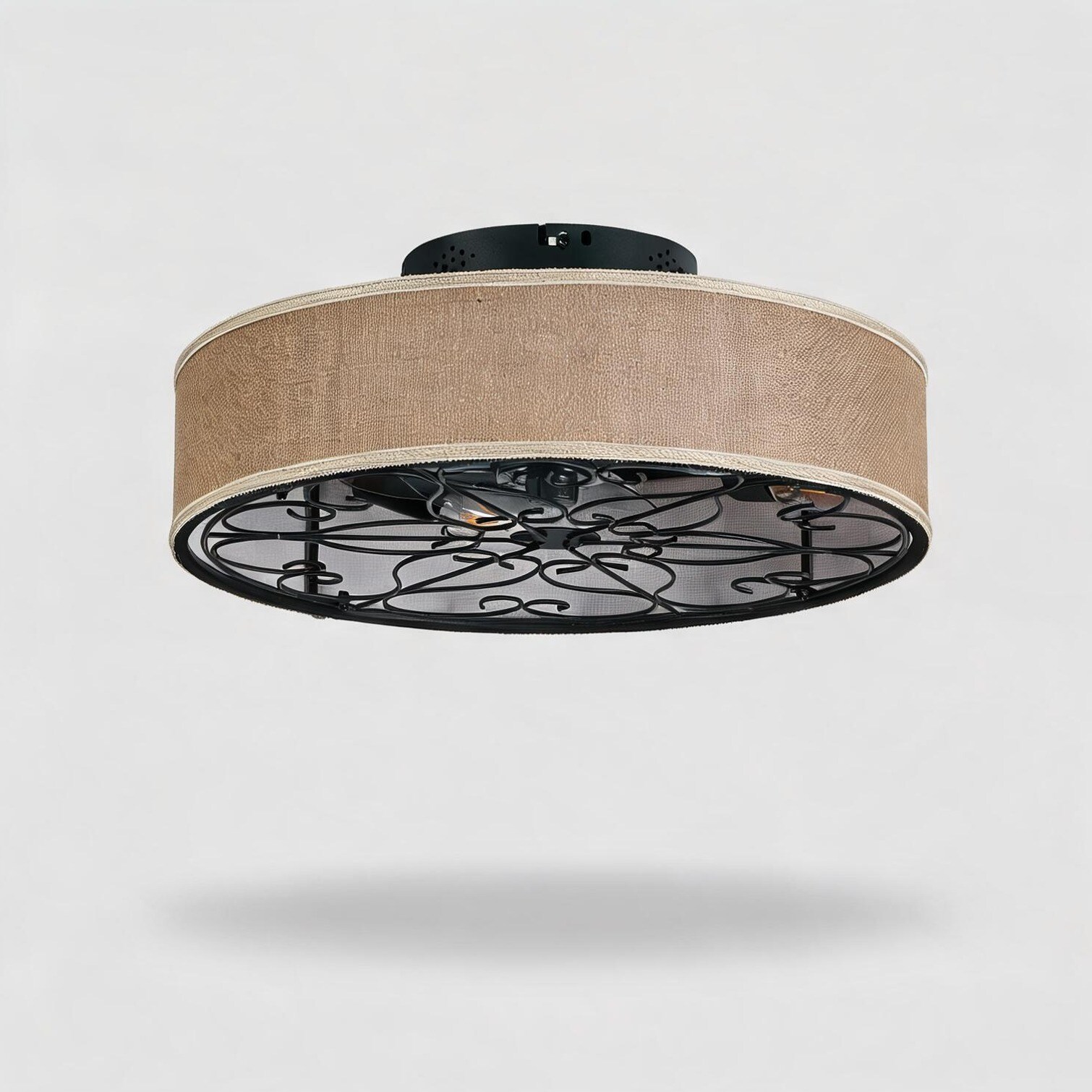 Naturefalls Iron Fandelier Ceiling Fan with Lights for Bedroom 19.7 ...