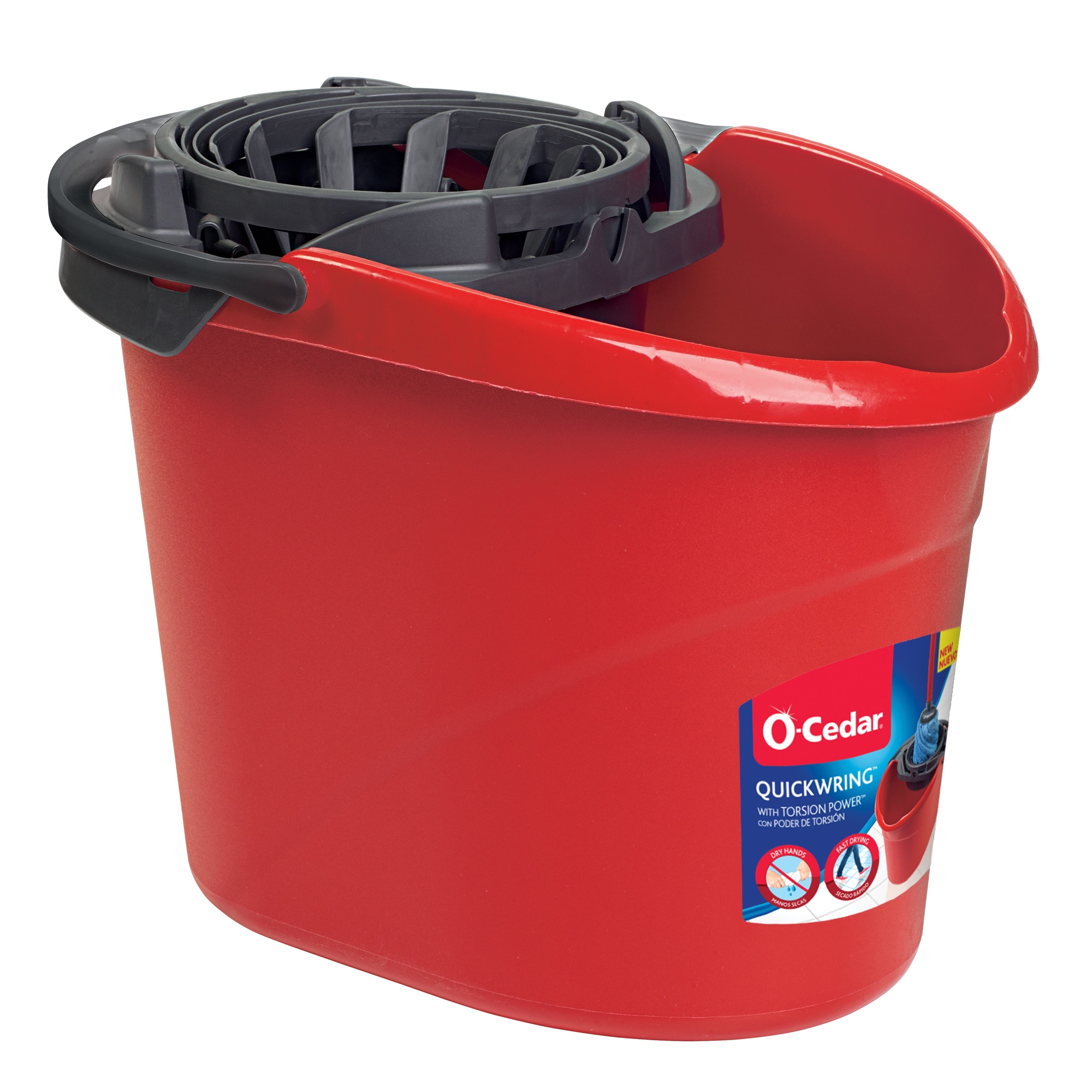  O-Cedar EasyWring Microfiber Spin Mop, Bucket Floor Cleaning  System, Red, Gray : Everything Else