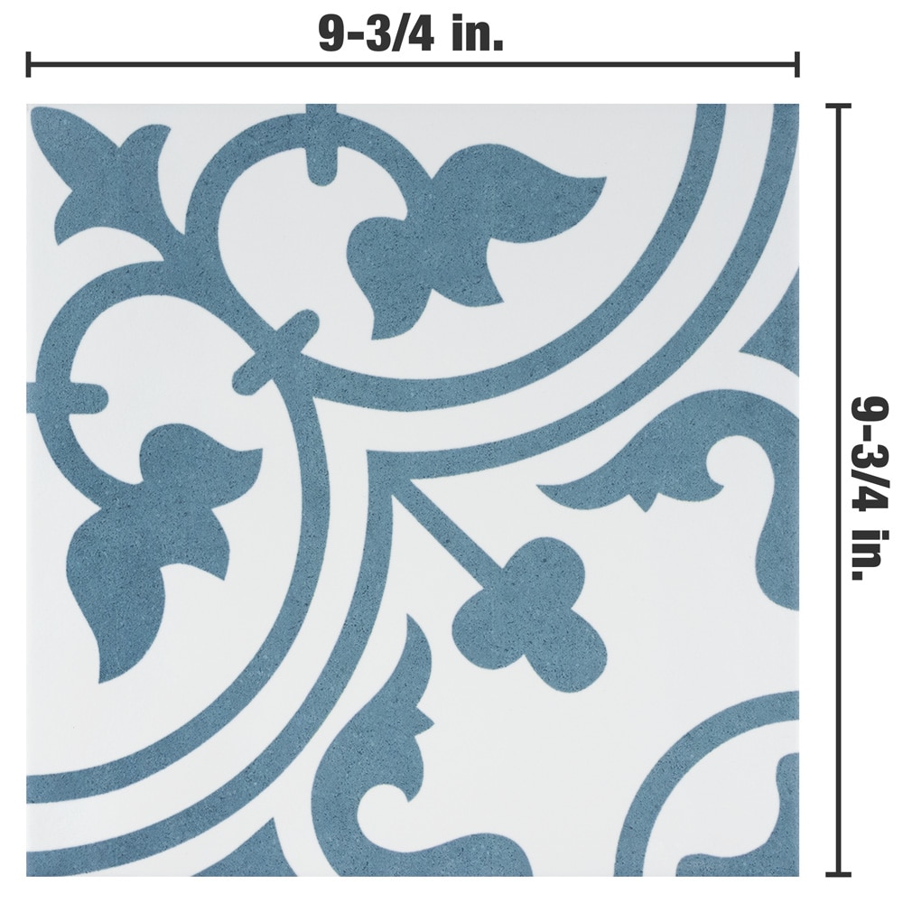 Cloud Blue and Off-White Porcelain Patterned Wall and Floor Tile