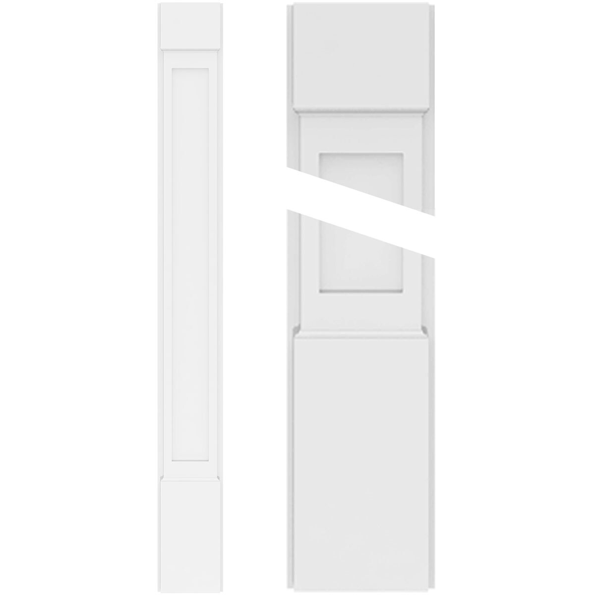 Ekena Millwork PILP04X048FP01-2 PVC Pilasters 4-in x 48-in Unfinished PVC Pilaster Entry Door Casing Accent