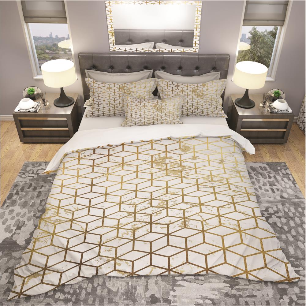 Designart BED19150-K 3 -Piece Yellow King Duvet cover Set