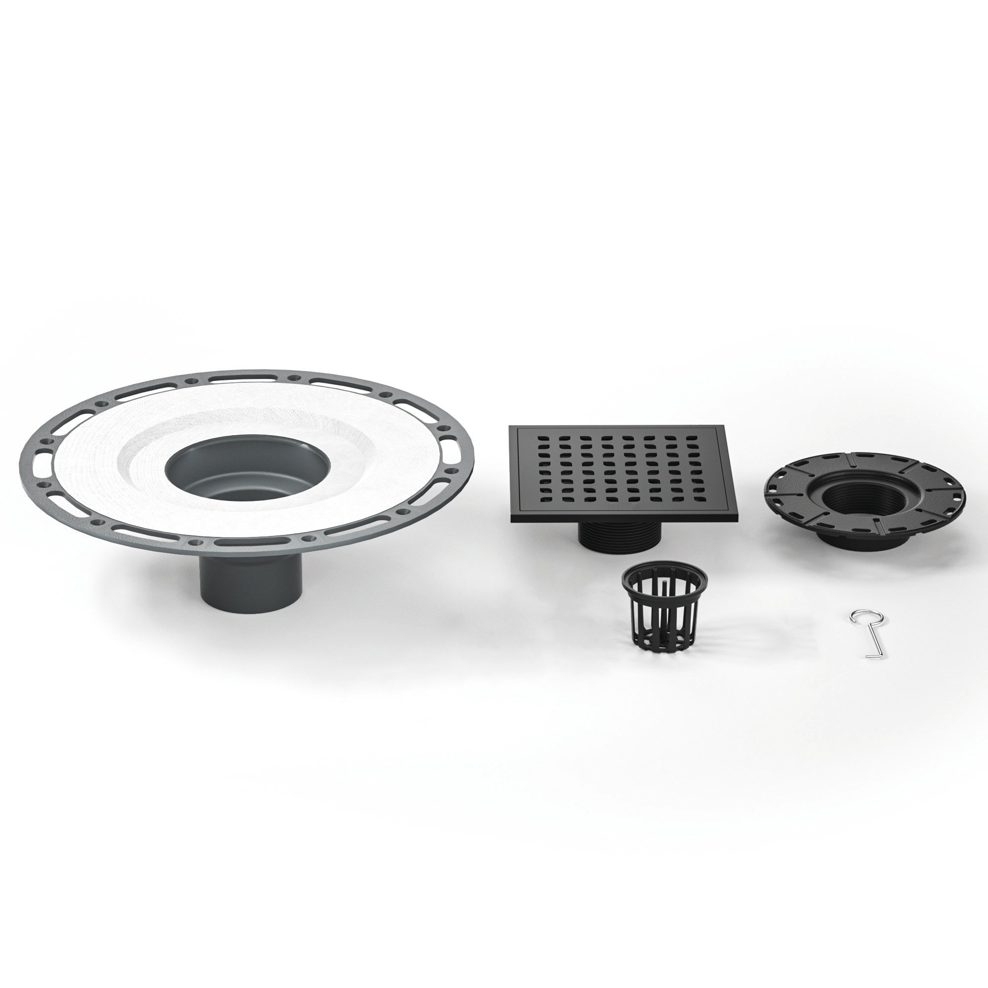 Neodrain CFD-PVC-6-S06-MB 6-in x 6-in Stainless Steel Square Shower Drain with PVC Bonding Flange