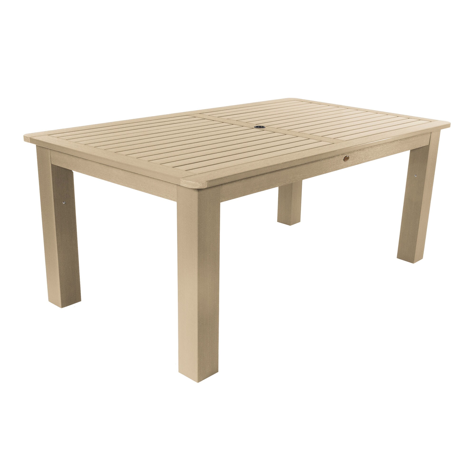 highwood AD-DTB47-TAU Rectangle Outdoor Dining Table 42-in W x 72-in L with Umbrella Hole