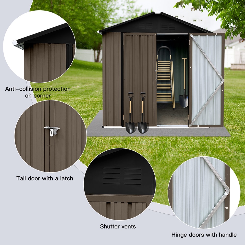 Fun Orange 4-ft x 6-ft Galvanized Steel Storage Shed at Lowes.com