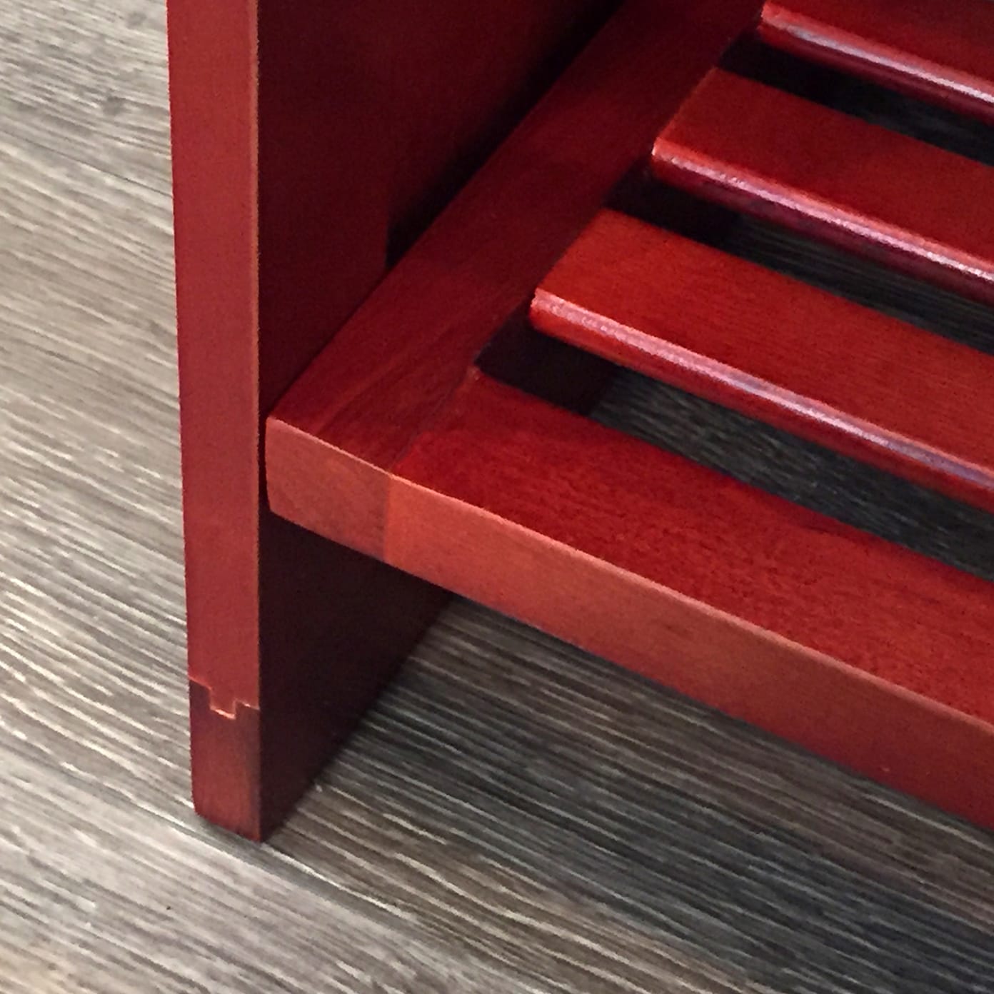 Red Mahogany Stackable Solid Wood Shoe Shelf