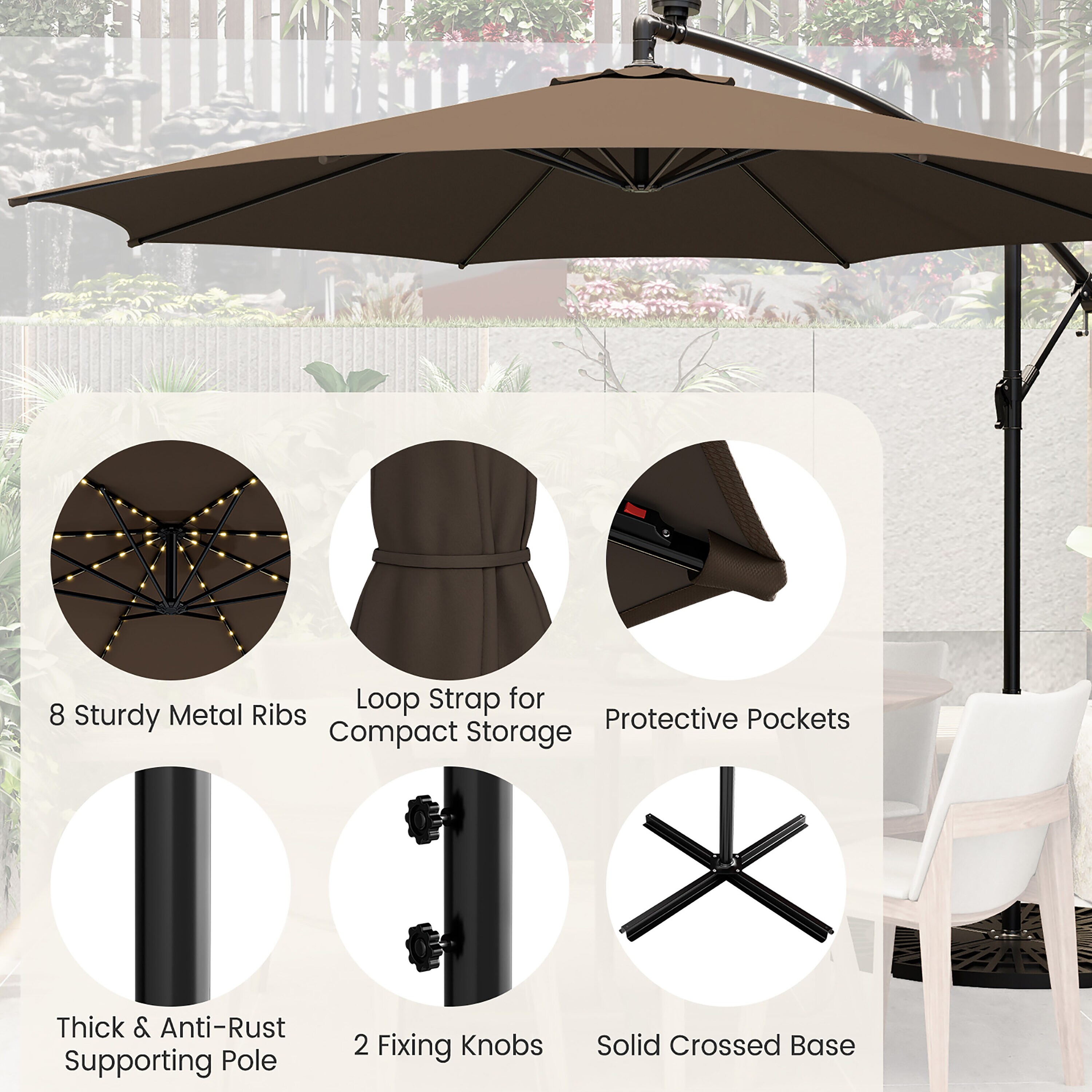 Costway NP10822CF Umbrellas-2 - View #5
