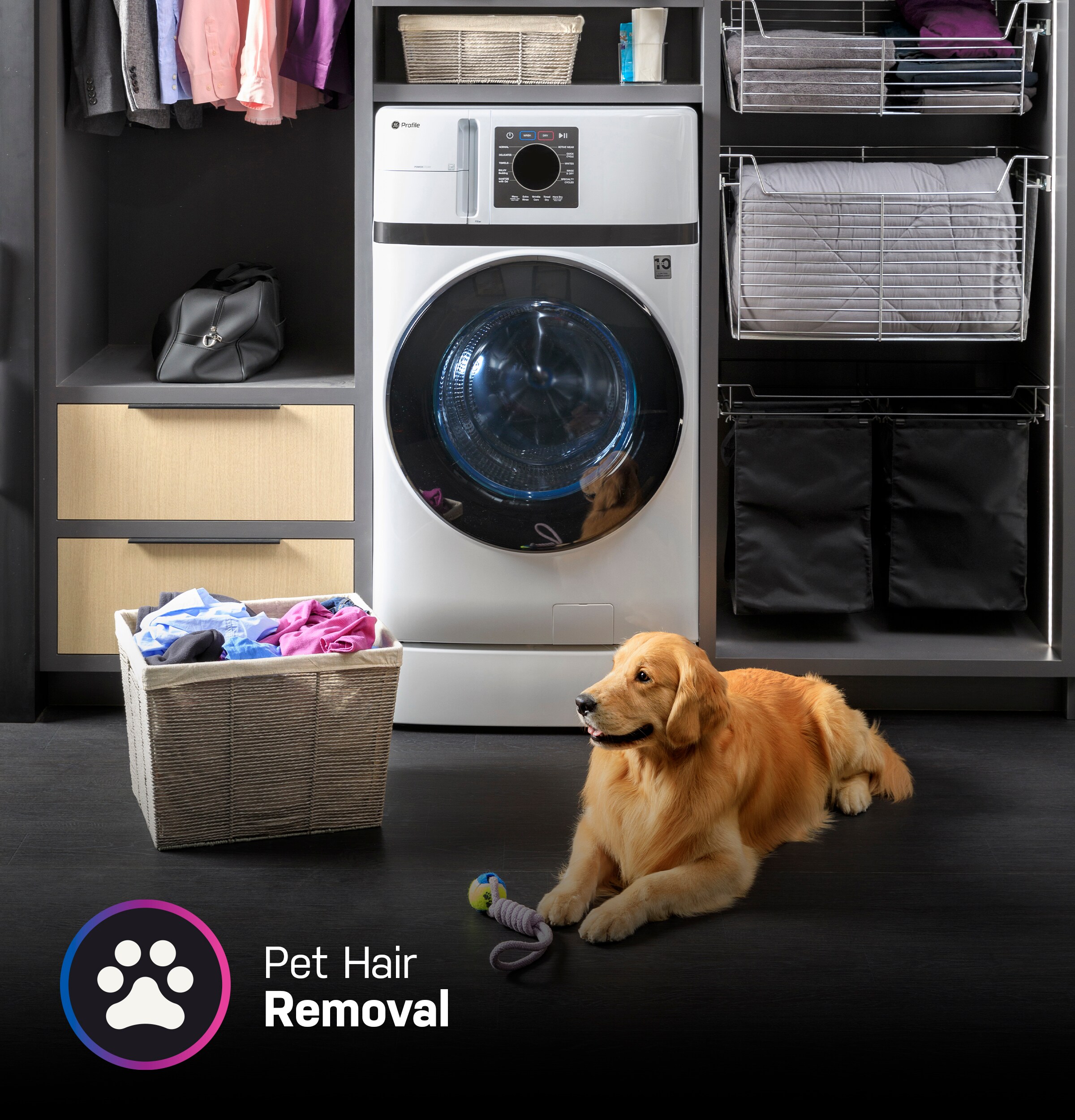 GE Profile with Pet Hair Removal 4.6-cu ft Capacity White Ventless All-in-One Washer/Dryer Combo ENERGY STAR