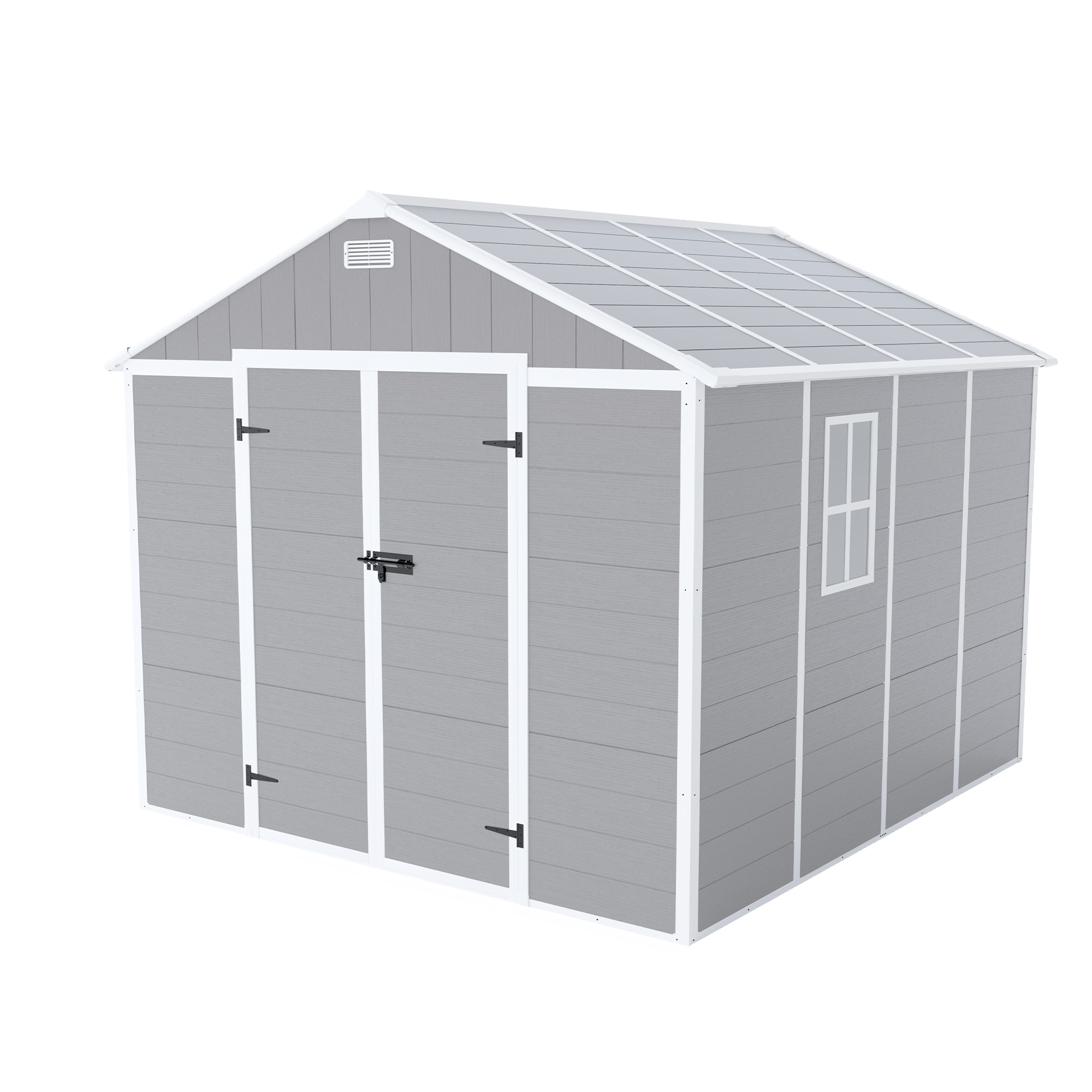 Mondawe MD-WWC00038 8-ft x 8-ft Gray Gable Resin Storage Shed