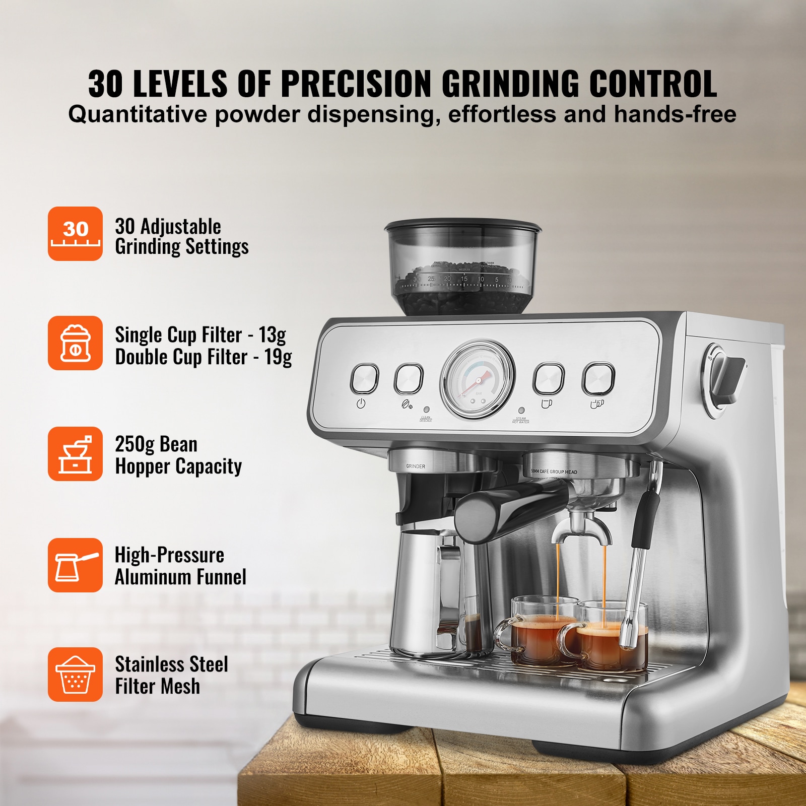 VEVOR SCBZDYSKFJYM03793V1 Espresso-Machines - View #2