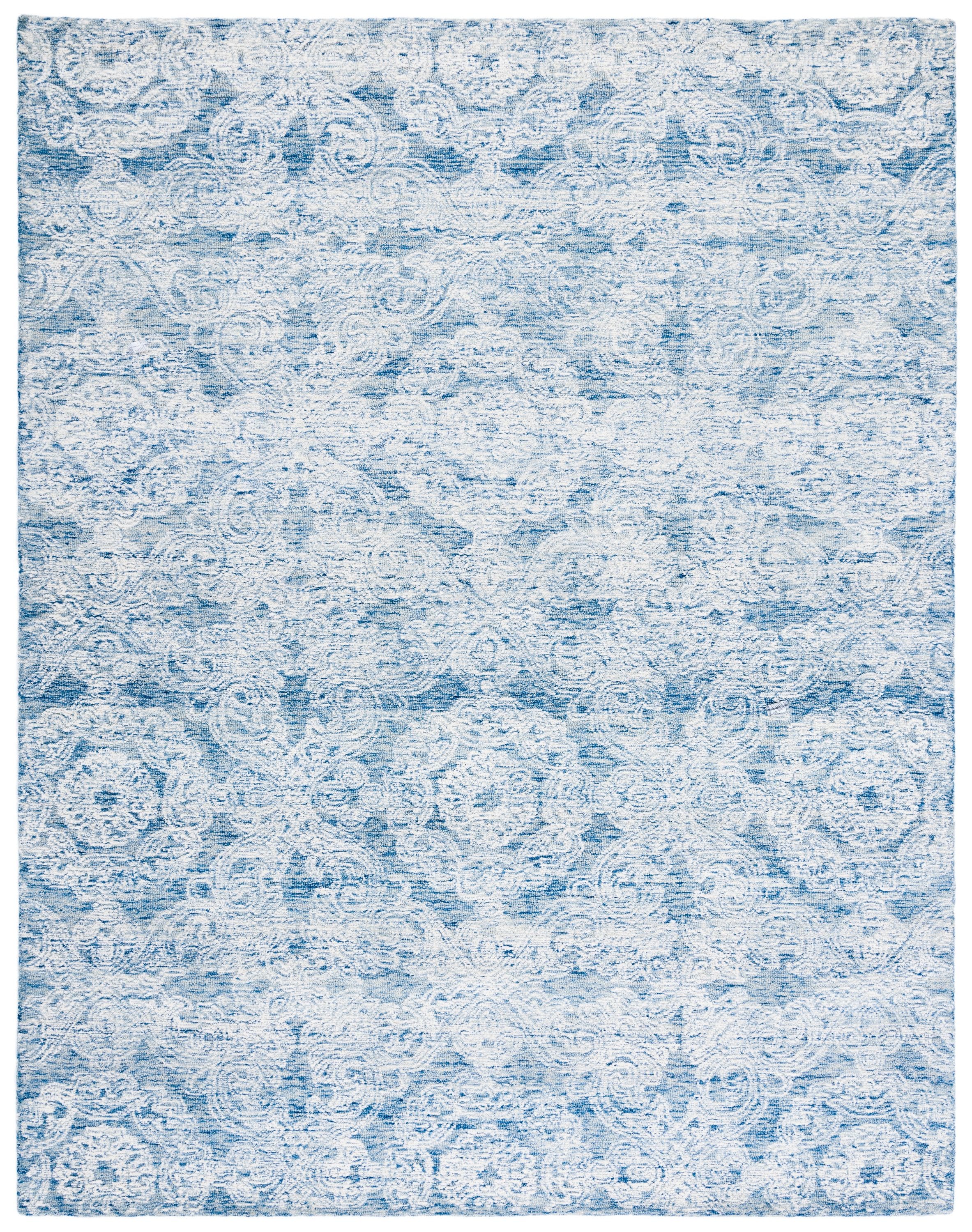Safavieh MET997M-8 Metro Marcienne 8 x 10 (ft) Tufted Wool Blue/Ivory Rectangular Indoor Floral/Botanical Farmhouse/Cottage Area rug