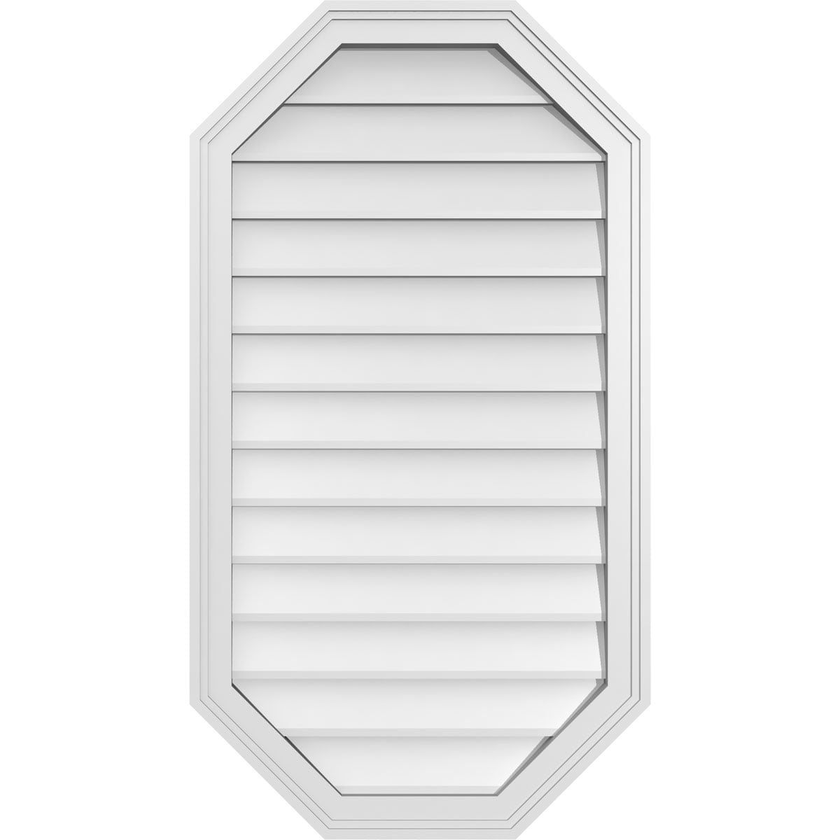 Ekena Millwork GVPOV22X4002SN 22-Inches x 40-Inches Off-white Octagon PVC Gable Louver Vent