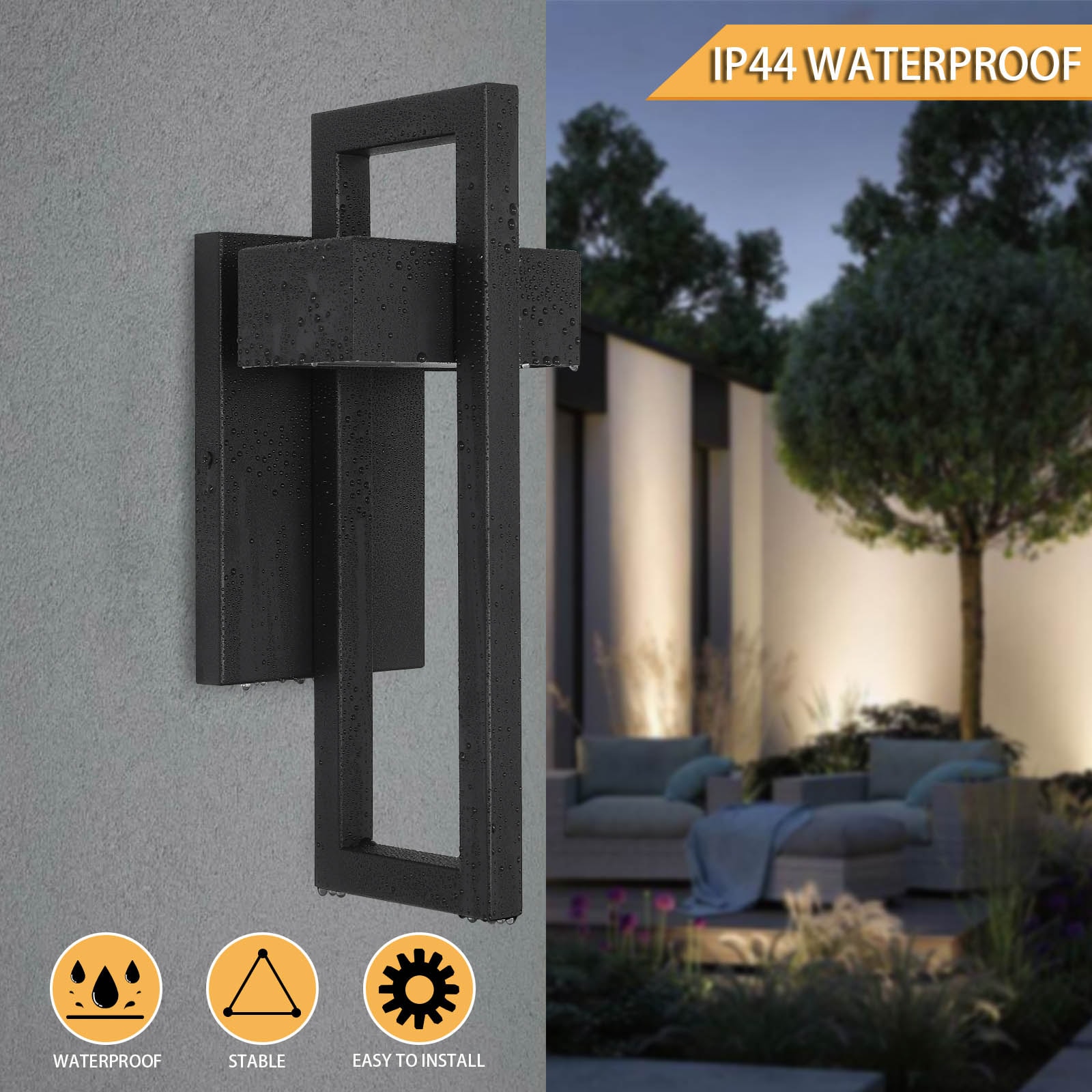LamQee 06FTL0247ABK Outdoor-Wall-Lighting - View #3