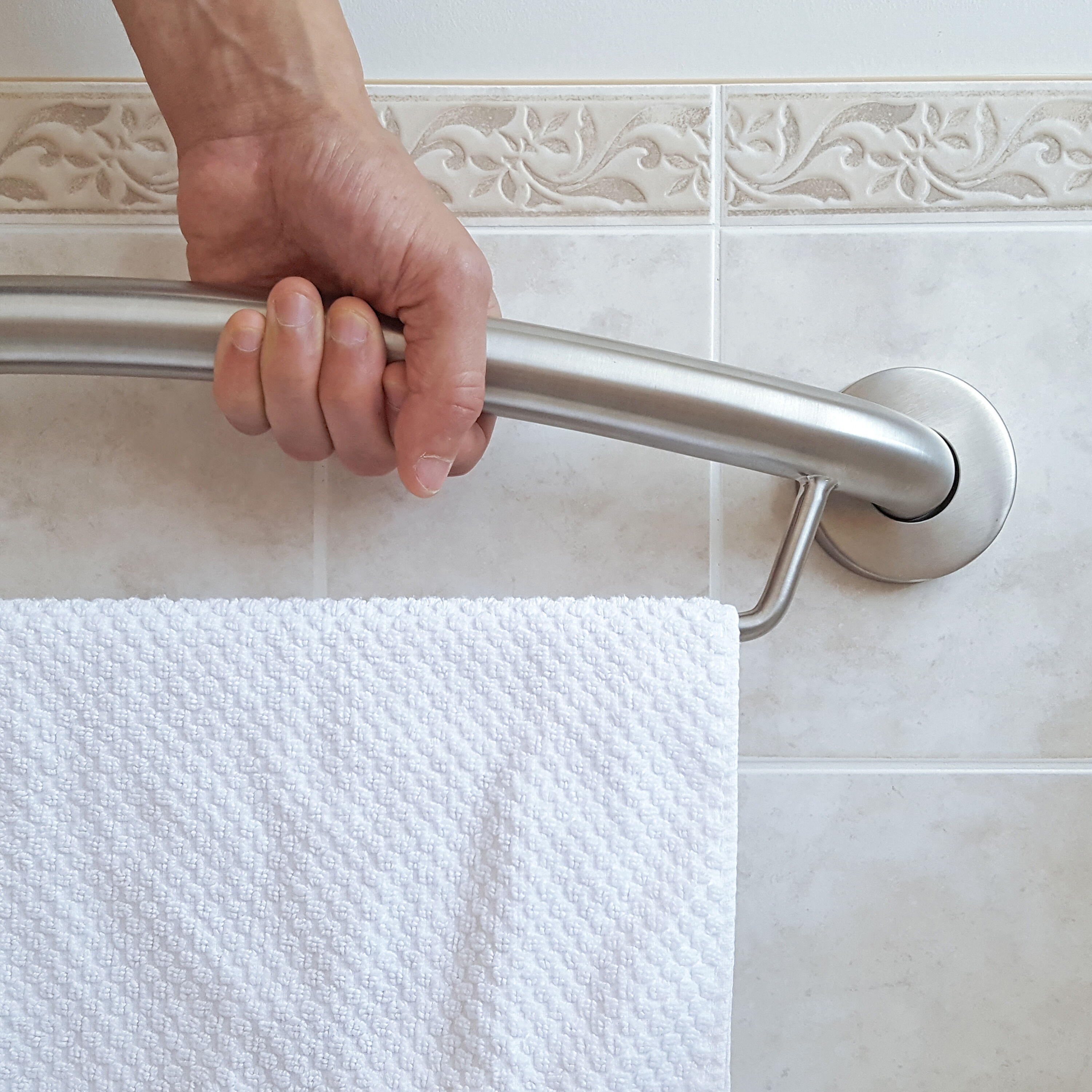 HealthCraft PLUS-TB24-BS PLUS Series 24-in Brushed Stainless Steel Wall mount ADA Compliant Grab Bar ( 500-lb Weight Capacity )