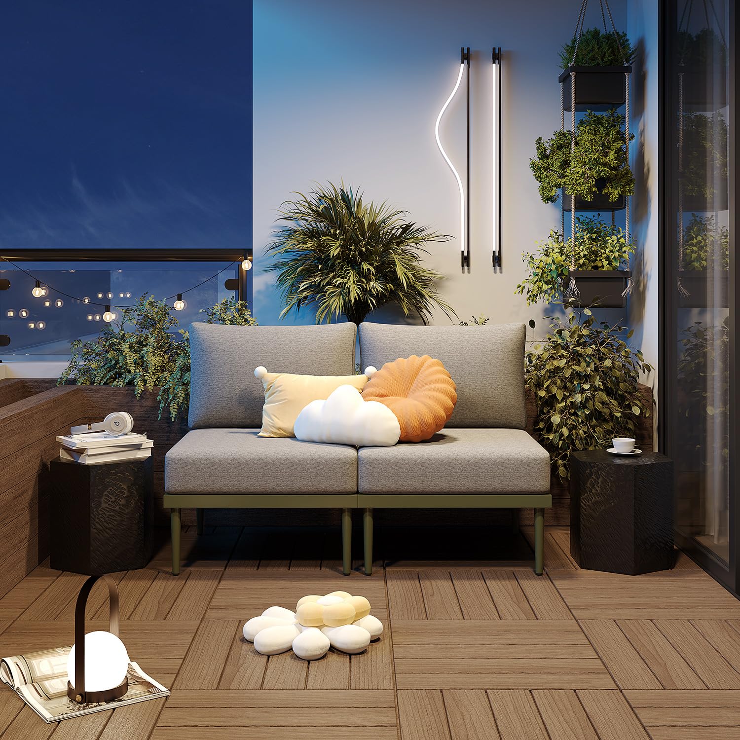 AURA OUTDOOR OICS-004-GN Patio-Conversation-Sets - View #3