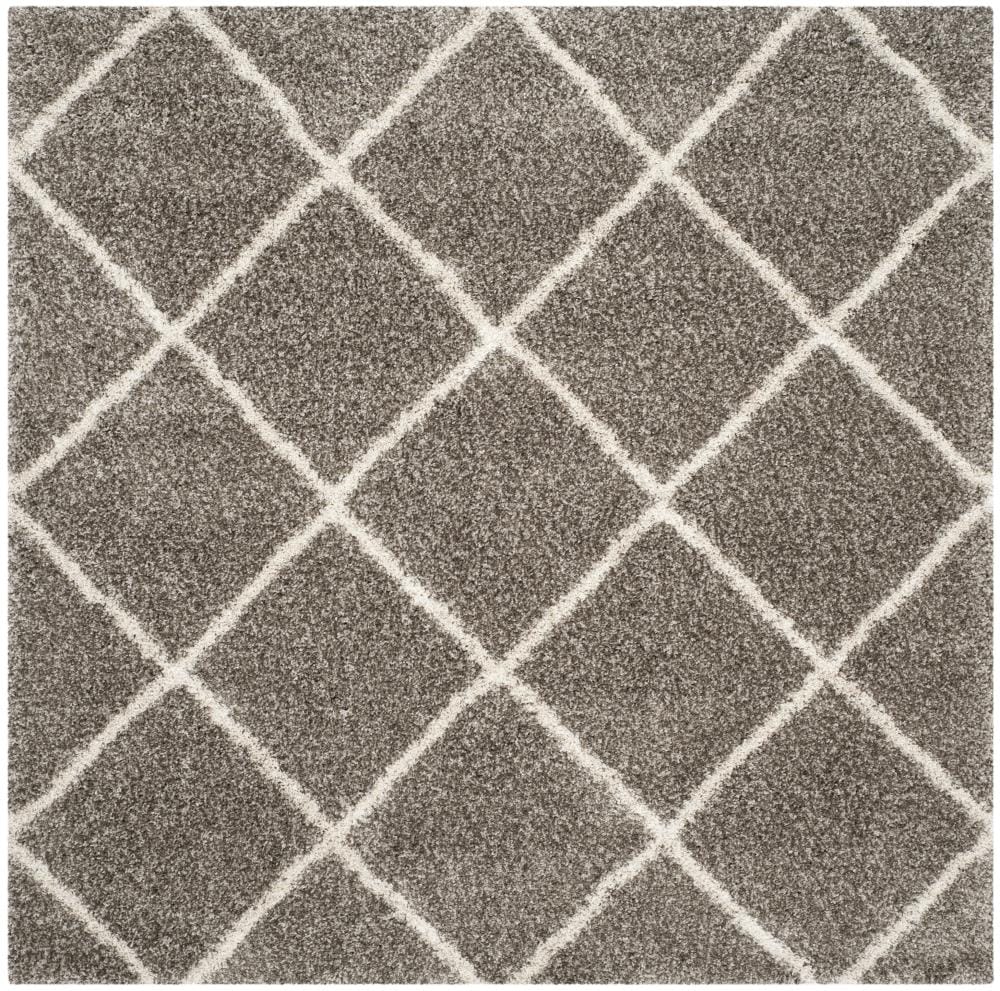 Safavieh SGH281B-7SQ Hudson Beckham Shag 7 x 7 (ft) Loomed Polypropylene Gray/Ivory Square Indoor Trellis Area rug