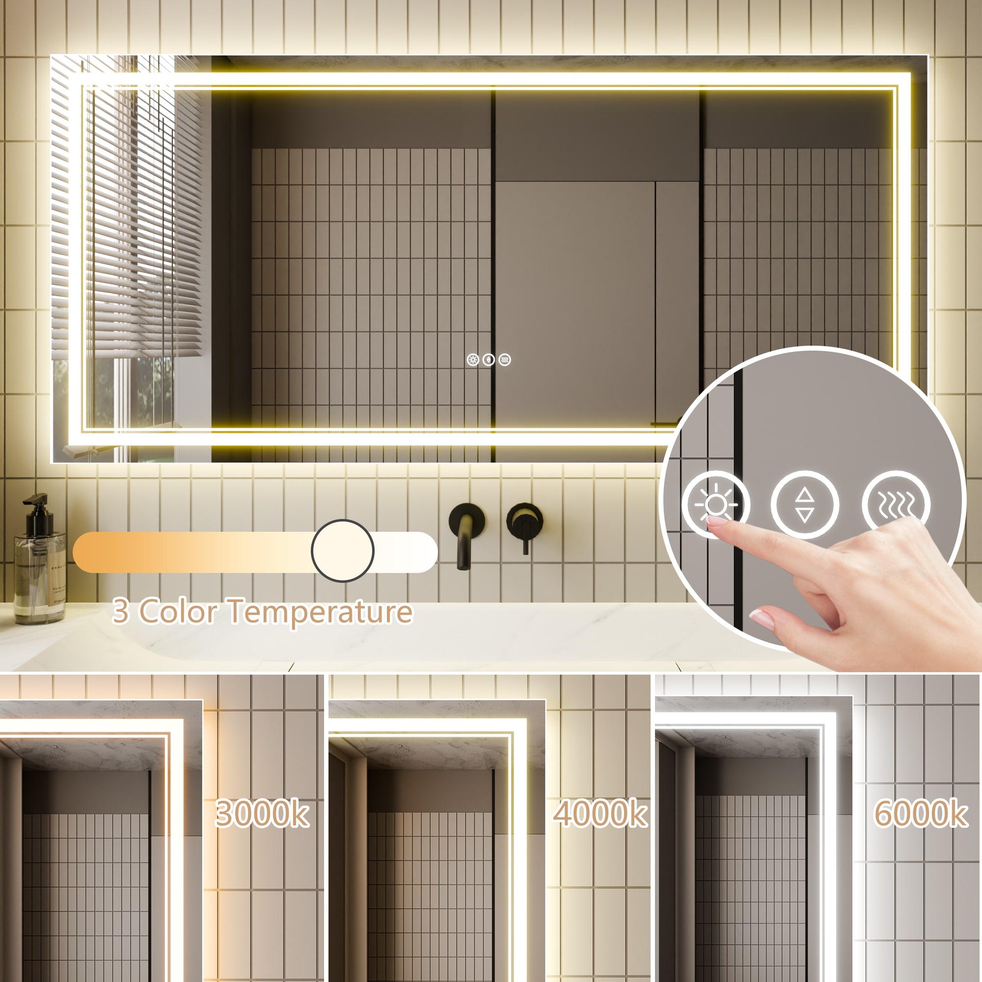 WELLFOR EX-3-6028BL Framed-Bath-Mirrors - View #12