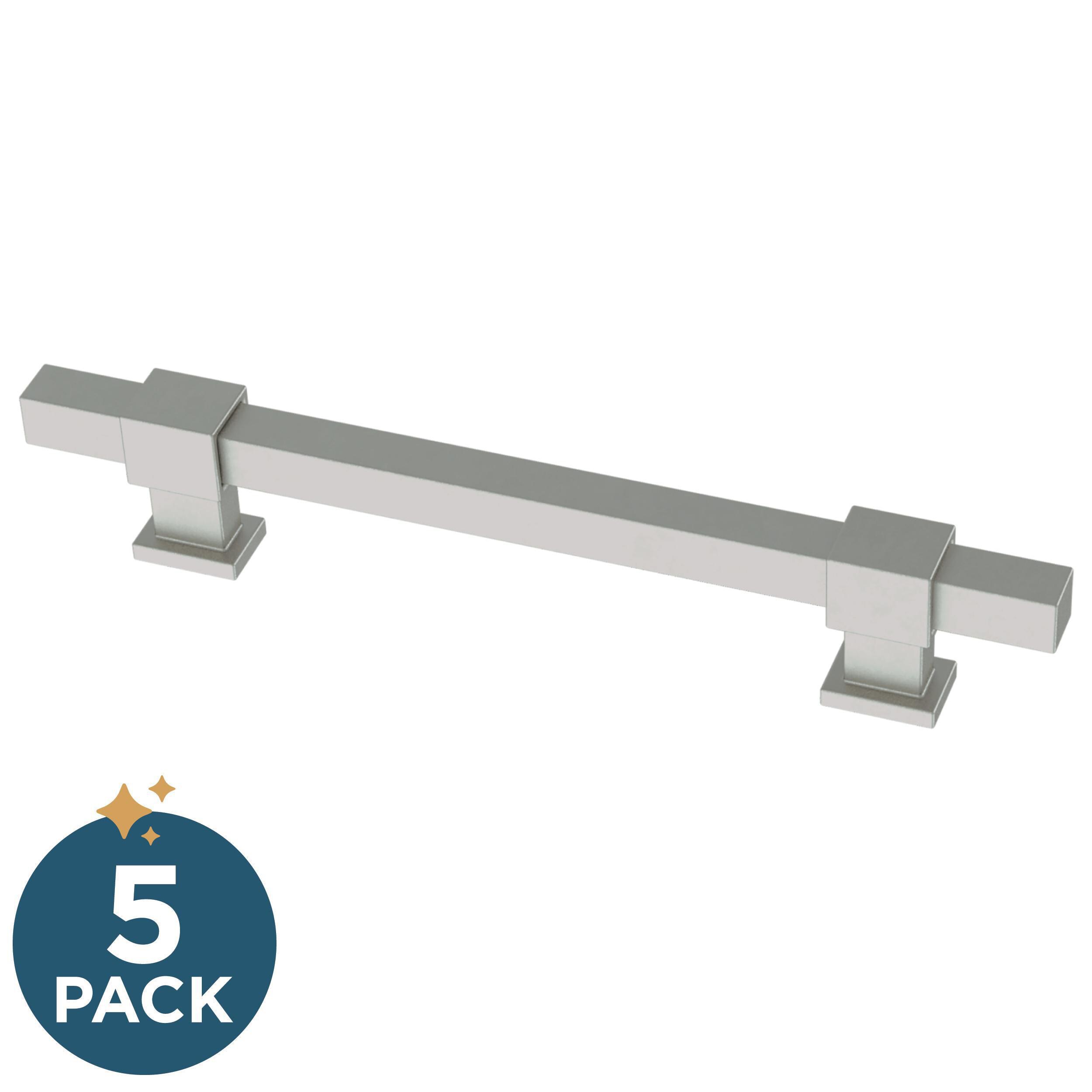 Franklin Brass P44368-SNM-B Square Bar Adjusta-Pull 1-3/8-in to 6-5/16-in , 35 mm to 160 mm Center to Center Satin Nickel (Matte) Adjustable Rectangular Bar 5 -Pack