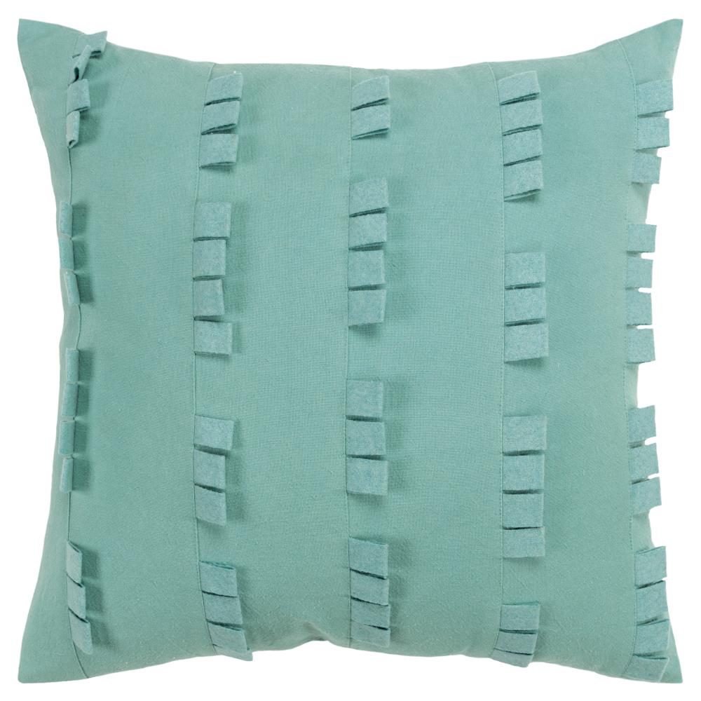Rizzy Home T16973 Pillow Cover Only 20-in x 20-in Aqua Square Indoor Decorative Cover