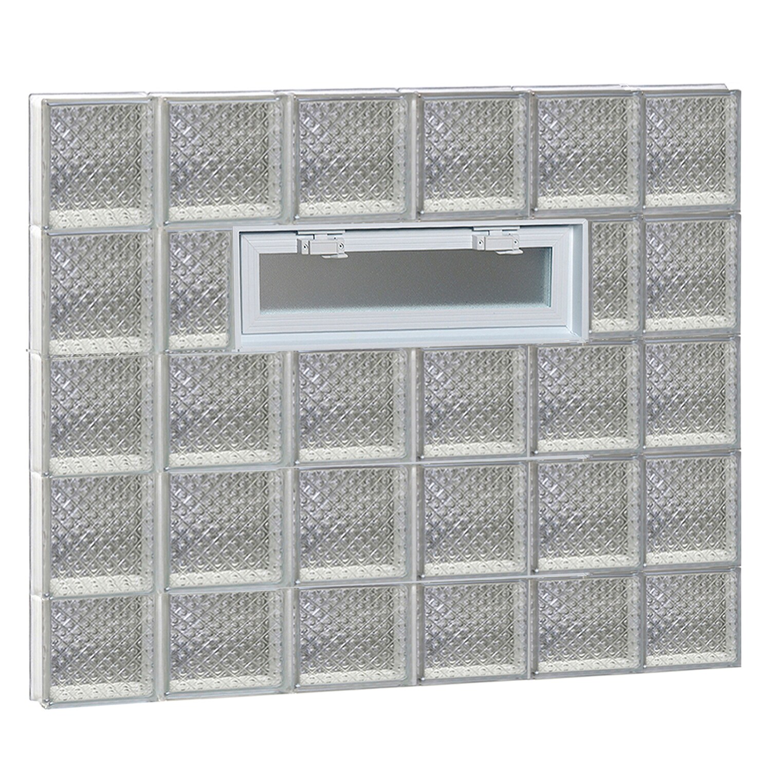REDI2SET V4438DP Diamond Glass 42-1/2-in x 36-3/4-in Frameless Replacement Vented Glass Block Window