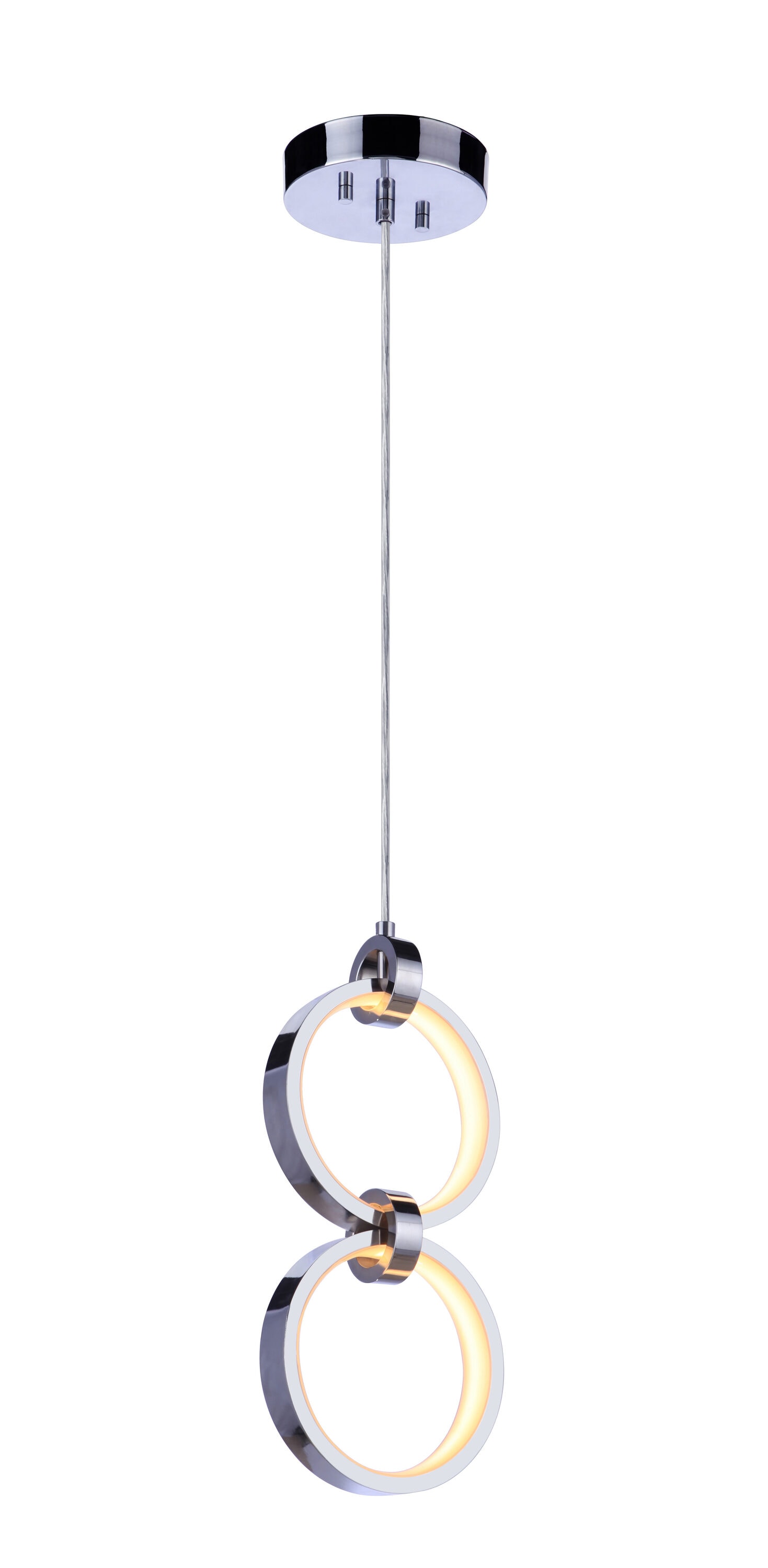 Modern Chrome Frosted Glass LED Pendant Light