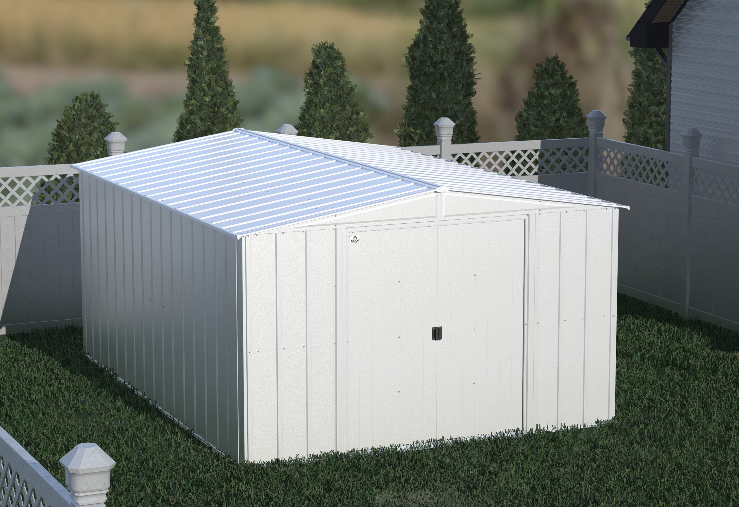 Arrow 10-ft x 14-ft Classic Galvanized Steel Storage Shed in the Metal ...