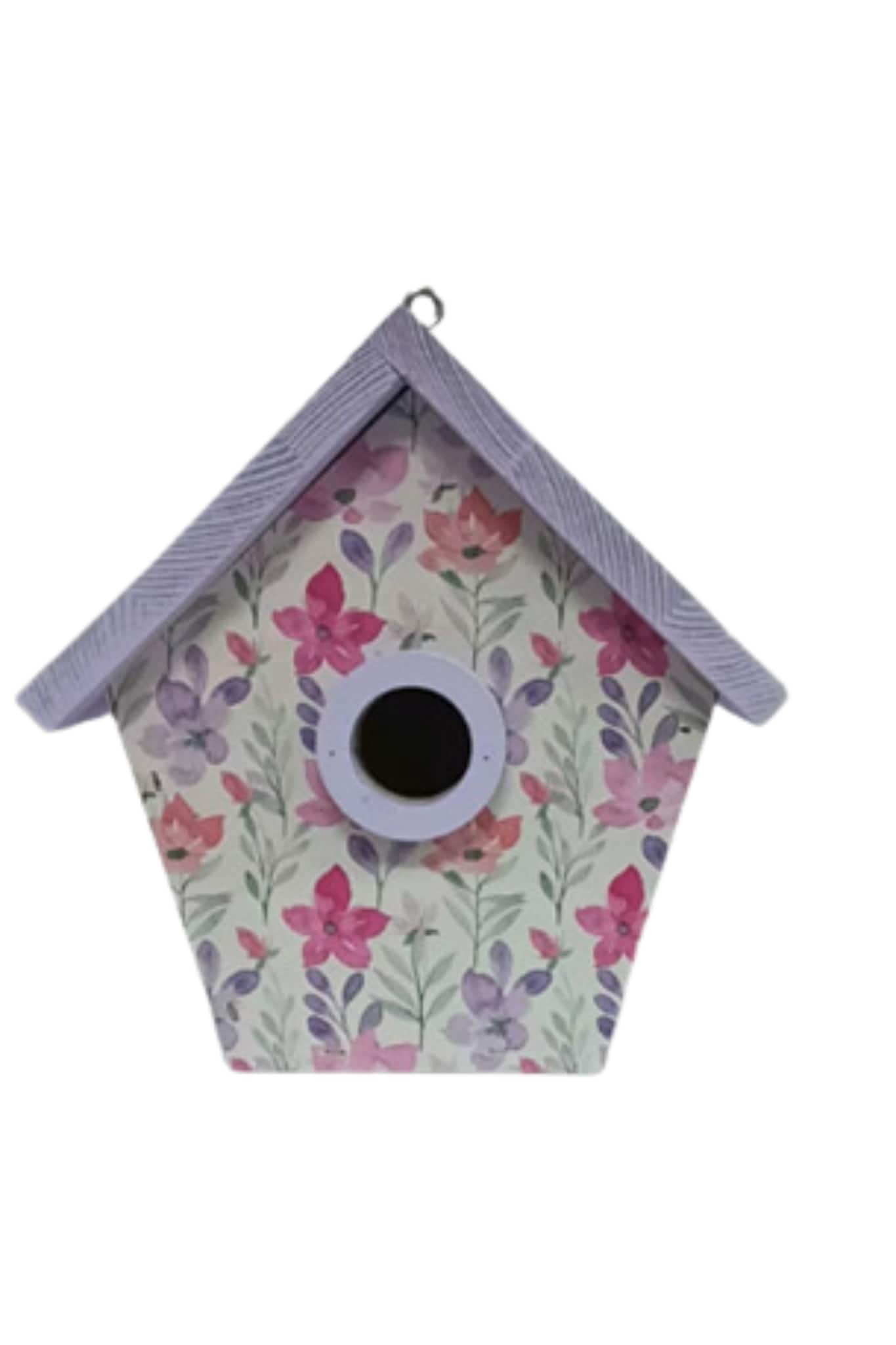 HomeGrown CBF-03956 7.25-Inches H Floral Wood Wren Nesting box Predator Proof Bird House