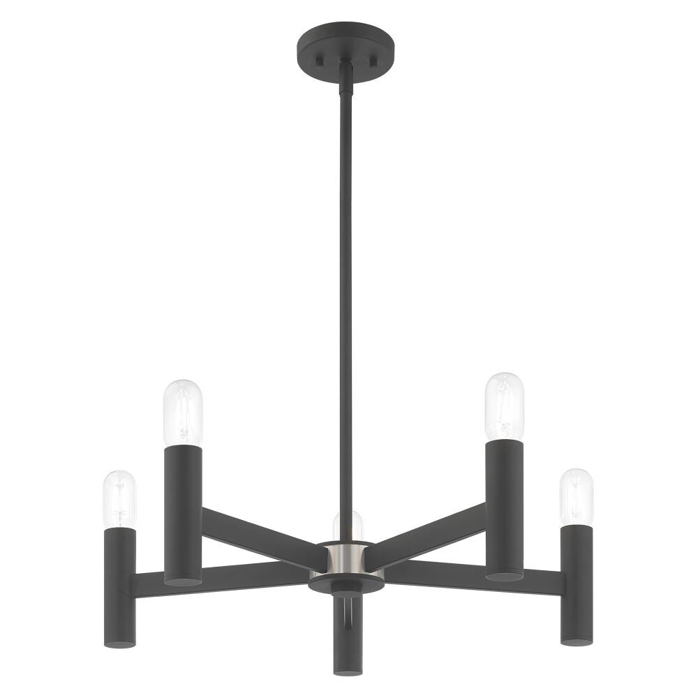 Copenhagen 5-Light Scandinavian Gray Steel Chandelier