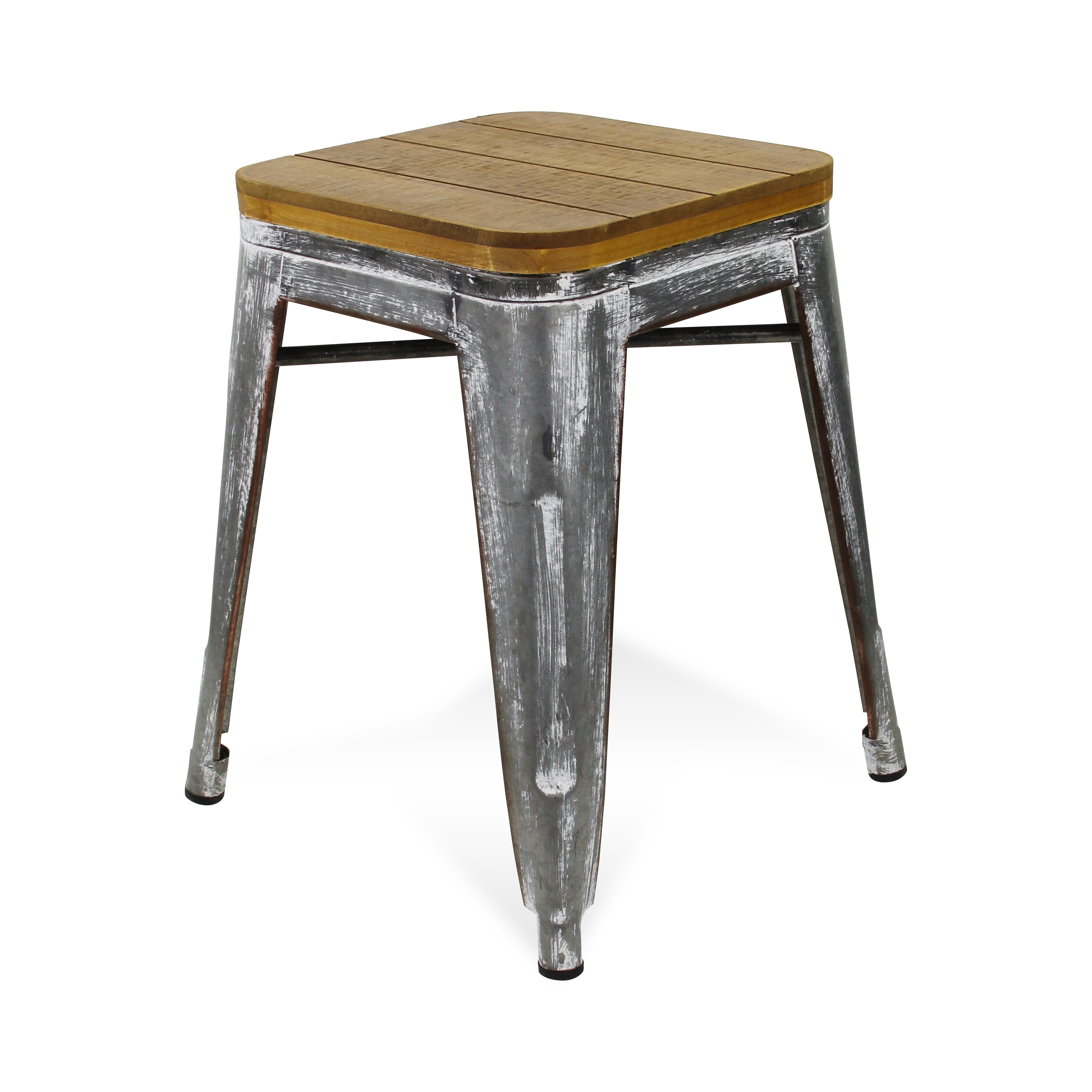 Cheung's 5029 Stools Gray Small Metal Backless Bar Stool