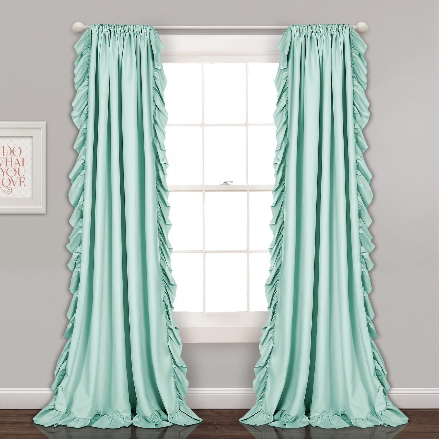 Lush Decor 16T002211 84-Inches LightBlue Rod pocket Curtain panel pair
