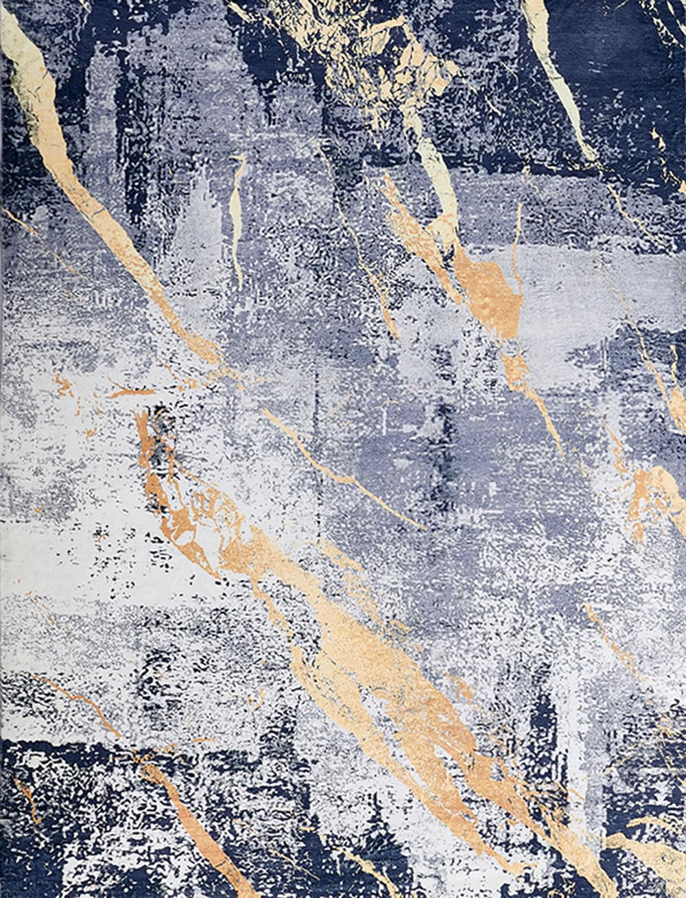 Amazing Rugs ZP1023-811 7 x 10 (ft) Polyester Blue/Gray/Yellow Rectangular Indoor Abstract Machine washable Area rug