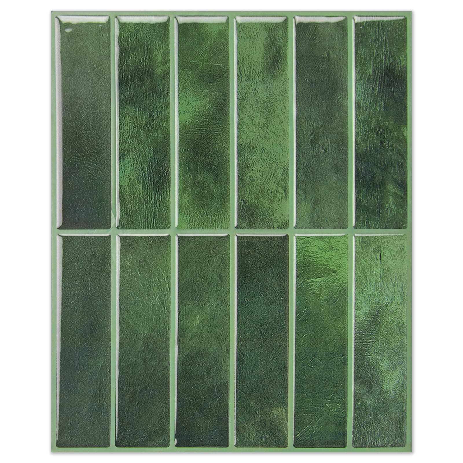 Yichuhaoxi  10 Sheet Green Peel and Stick Backsplash Tiles for Kitchen Wall Kitchen Backsplash Wall Tile Waterproof Back Splash Stick on Tiles