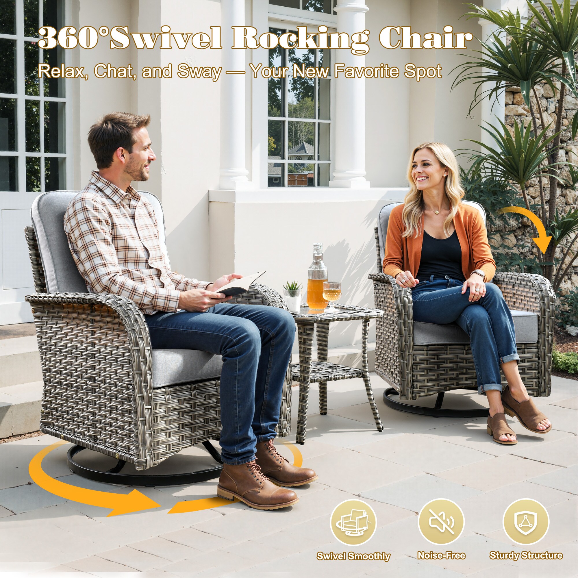 Pouuin SYZVC403 Patio-Conversation-Sets - View #8