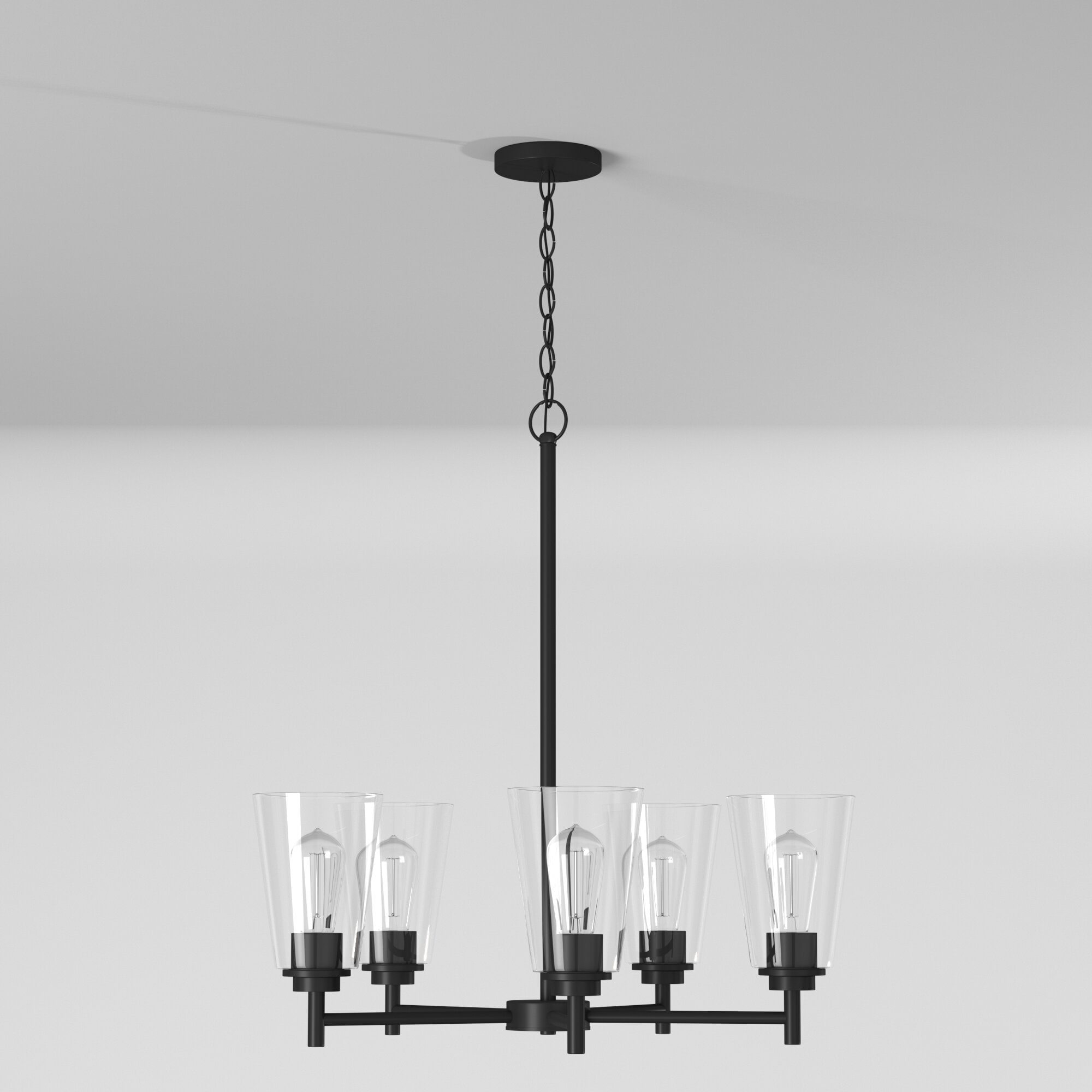 Designers Fountain 95785-MB Westin 5 -Light Matte Black Modern/contemporary For Use in Bedrooms, Dining Rooms, Foyers, Kitchens, Living Rooms Chandelier