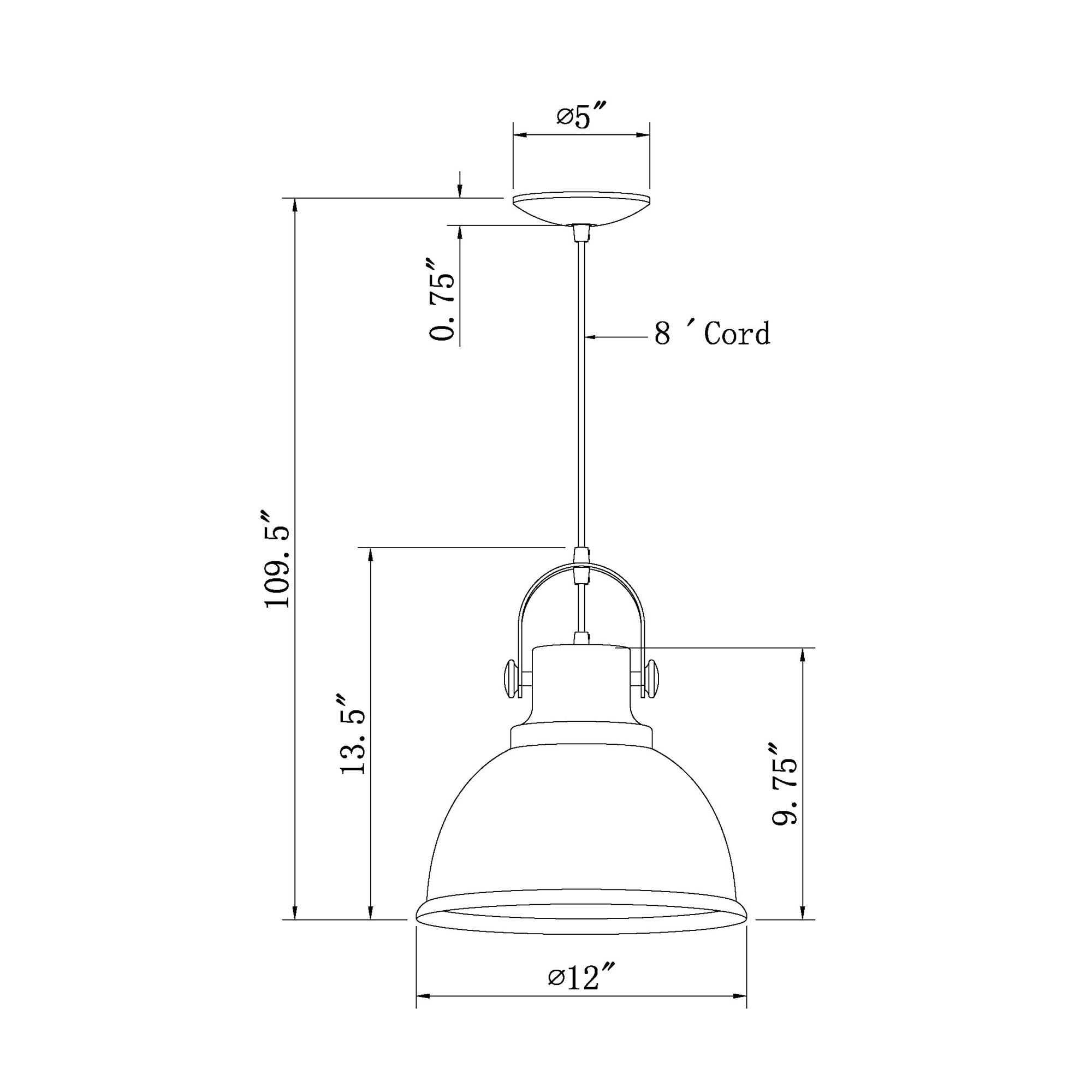 Forte Lighting Harmon Black Farmhouse Dome Hanging Pendant Light in the ...