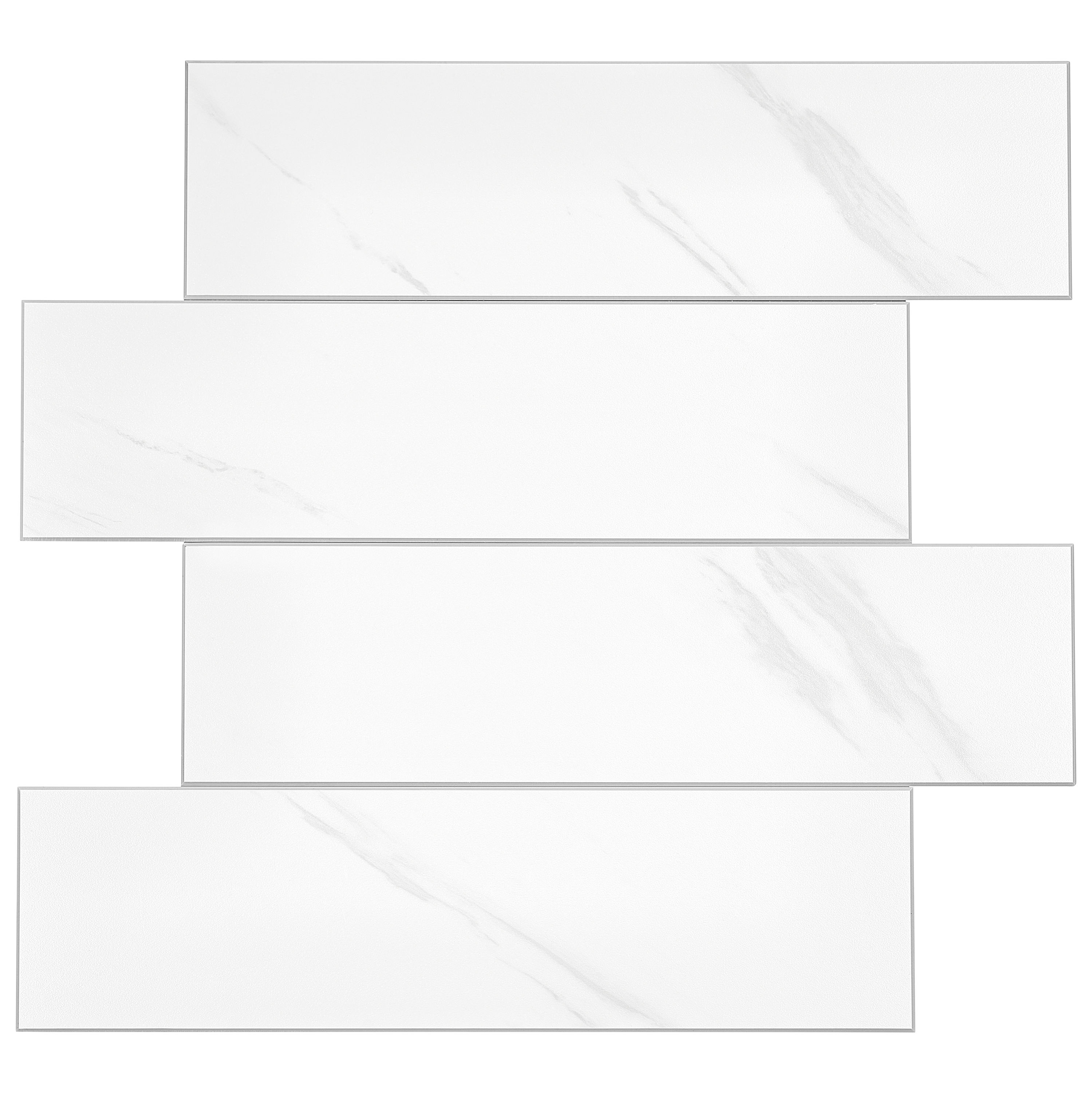 Avant Decor STC006-SMP Sample - Macadam White 6-in x 6-in Multi-finish Marble Look Wall Tile